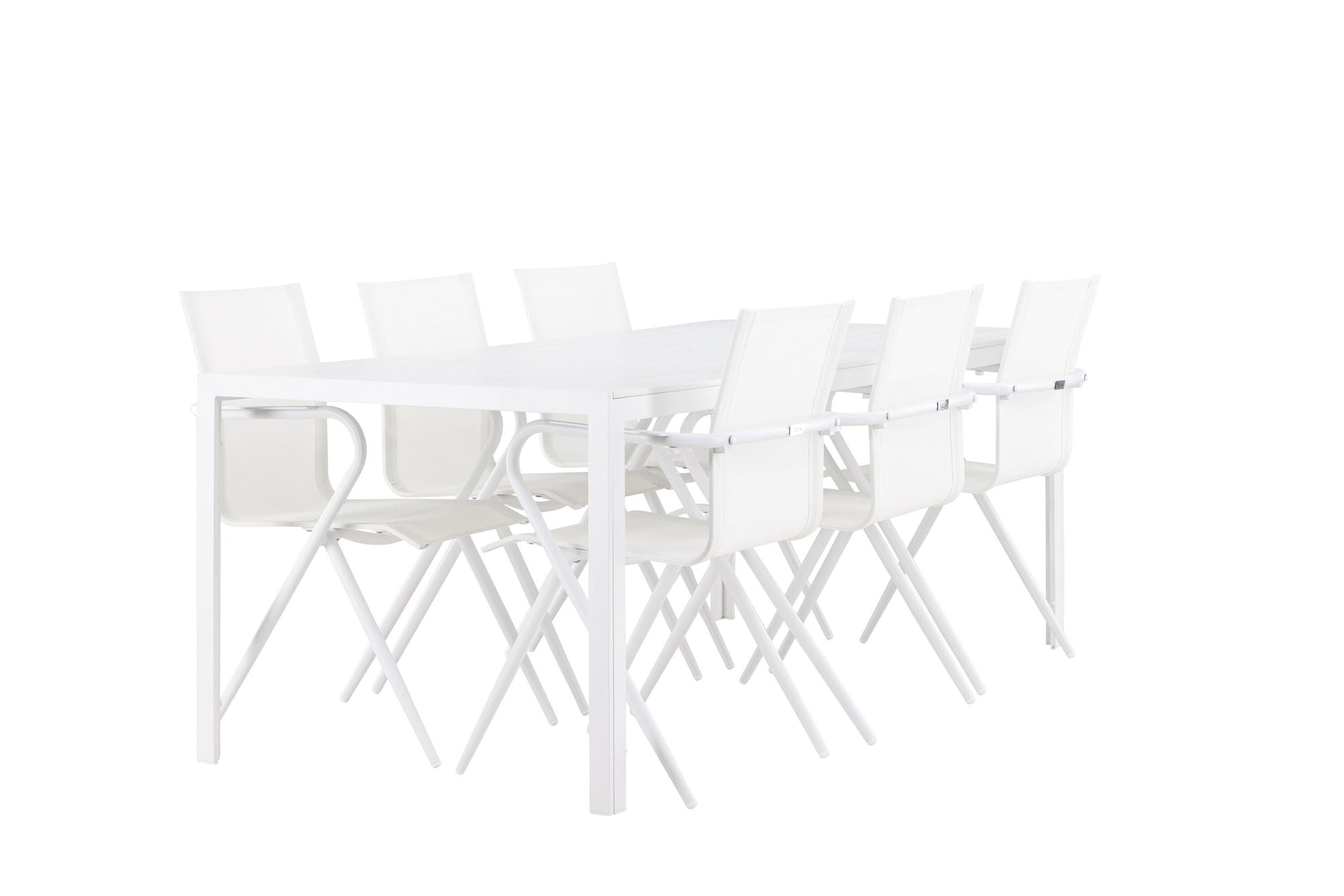 Venture Home Break spisebord - White / White Aintwood +Alina Spisebordsstol - white Alu / White Textilene _6