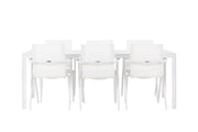 Venture Home Break spisebord - White / White Aintwood +Alina Spisebordsstol - white Alu / White Textilene _6