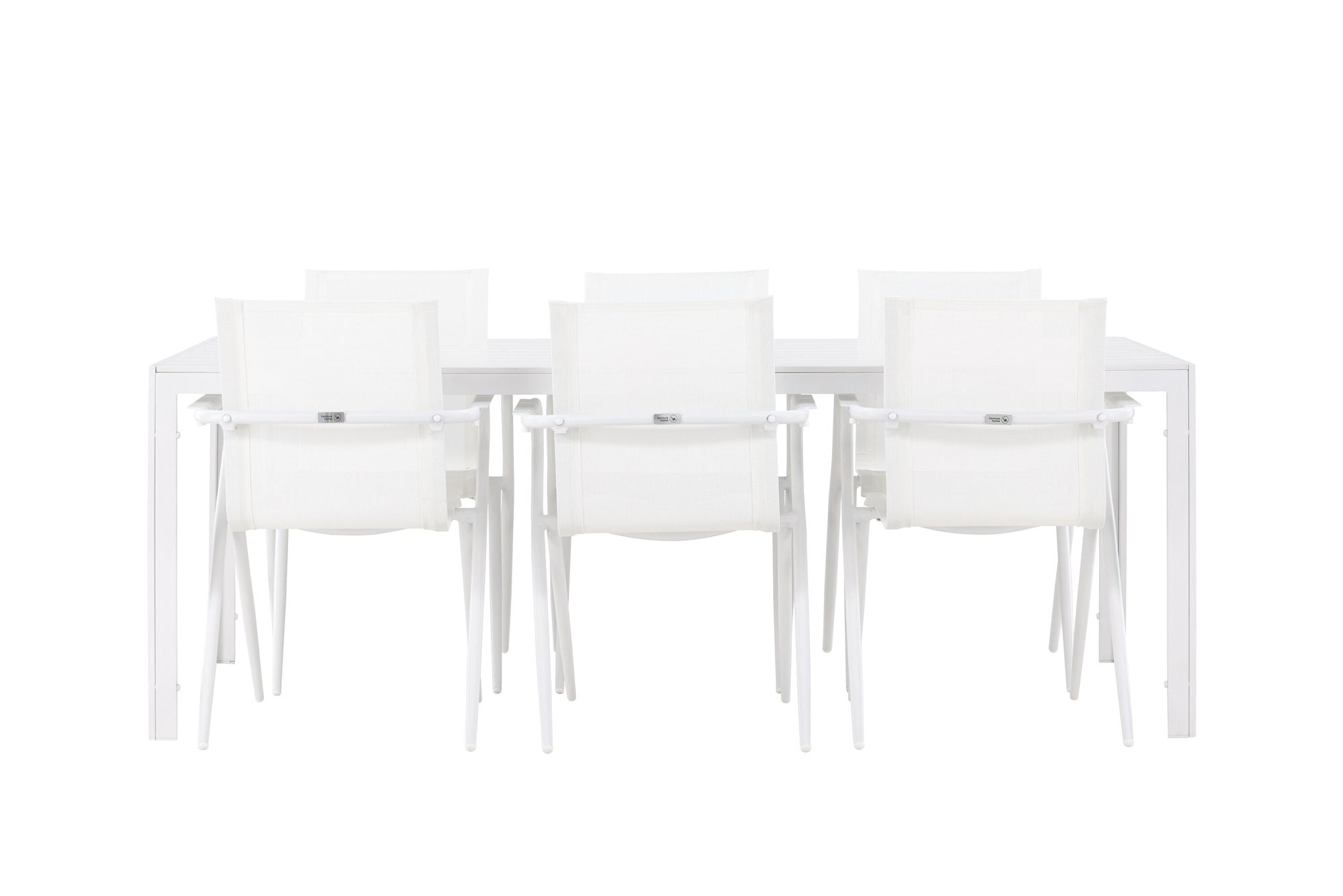 Venture Home Break spisebord - White / White Aintwood +Alina Spisebordsstol - white Alu / White Textilene _6