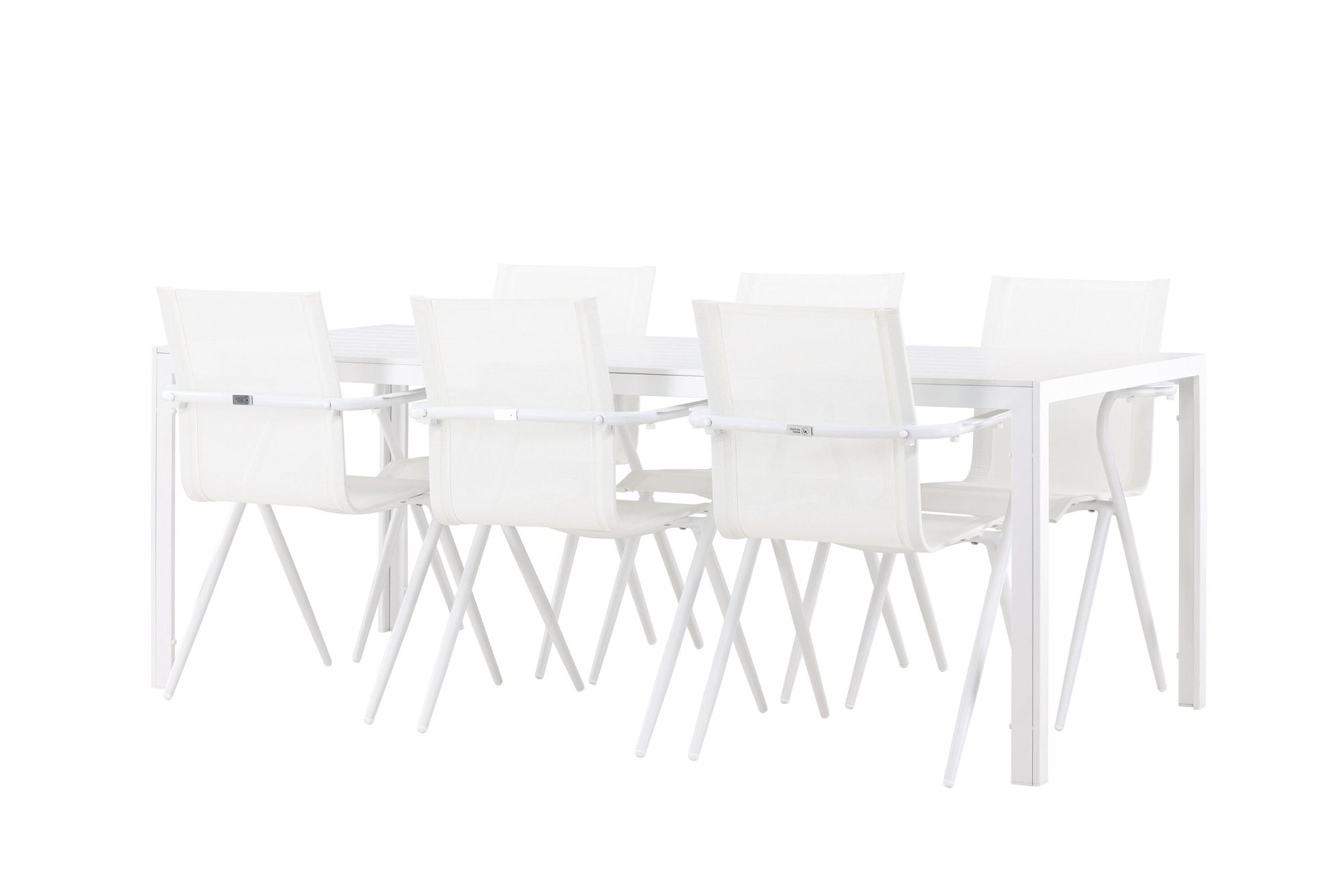 Venture Home Break spisebord - White / White Aintwood +Alina Spisebordsstol - white Alu / White Textilene _6