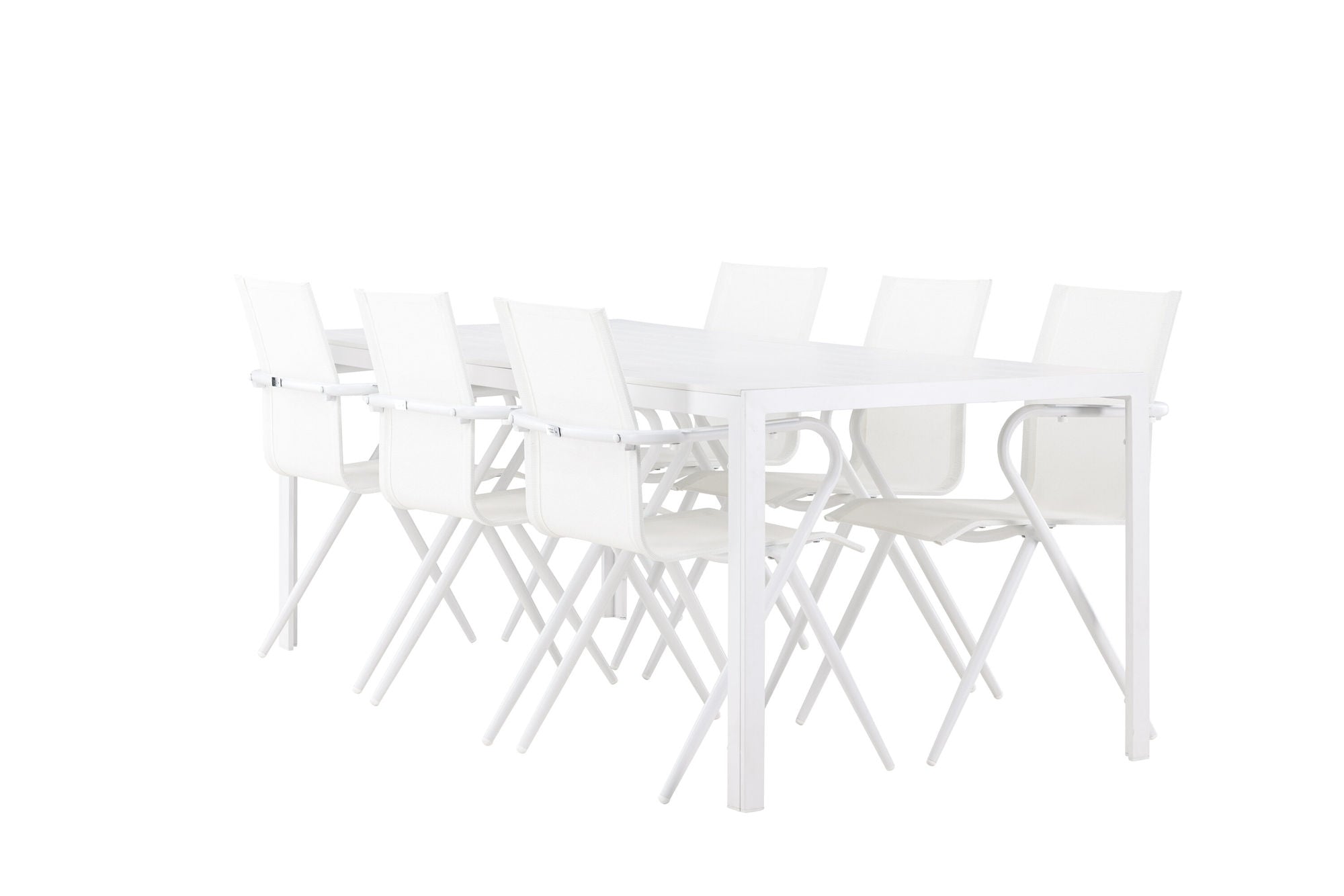 Venture Home Break spisebord - White / White Aintwood +Alina Spisebordsstol - white Alu / White Textilene _6