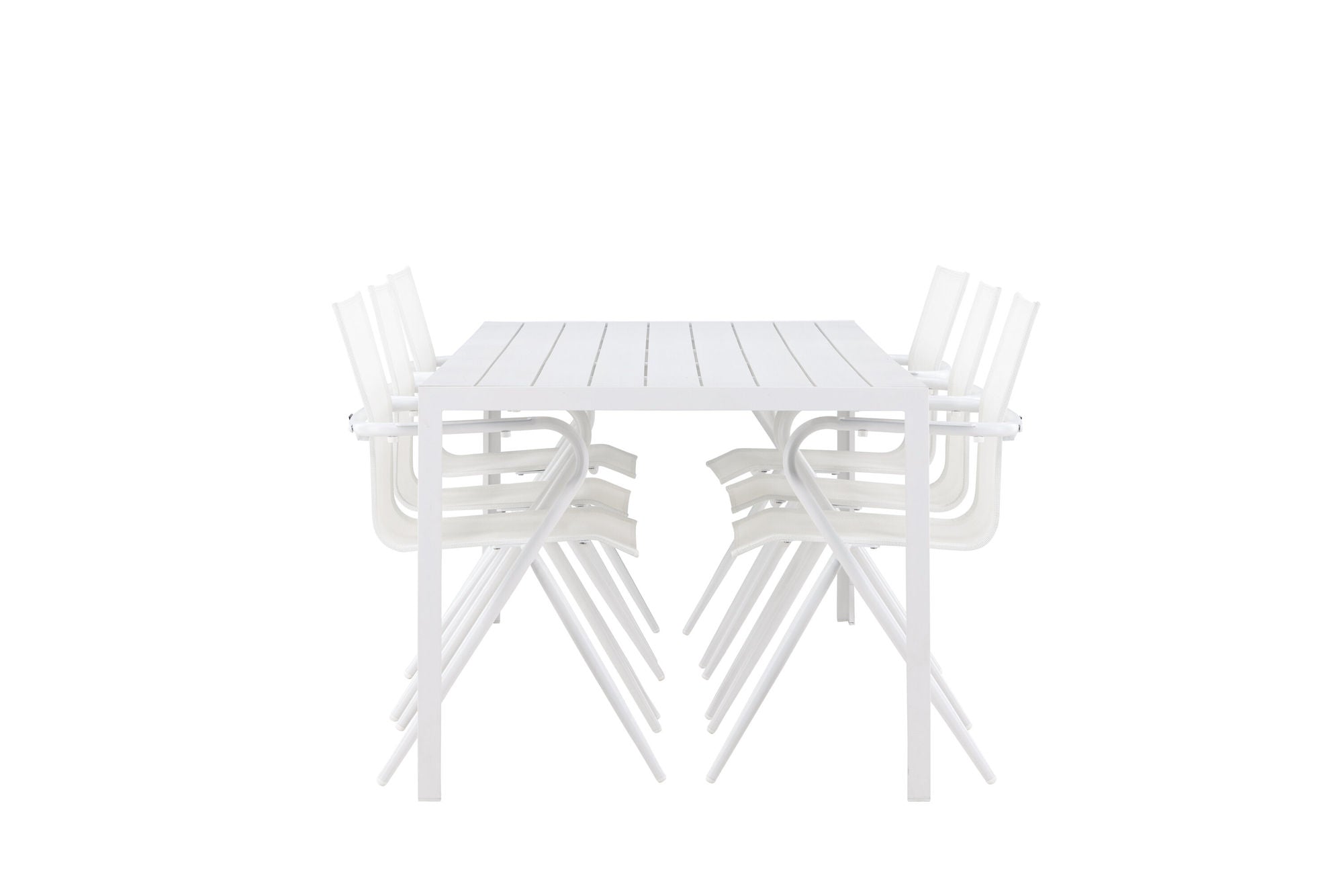 Venture Home Break spisebord - White / White Aintwood +Alina Spisebordsstol - white Alu / White Textilene _6