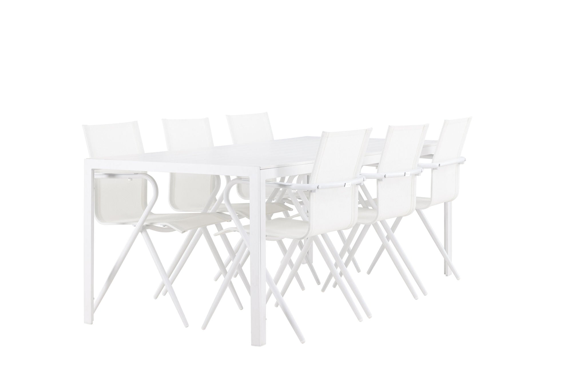 Venture Home Break spisebord - White / White Aintwood +Alina Spisebordsstol - white Alu / White Textilene _6