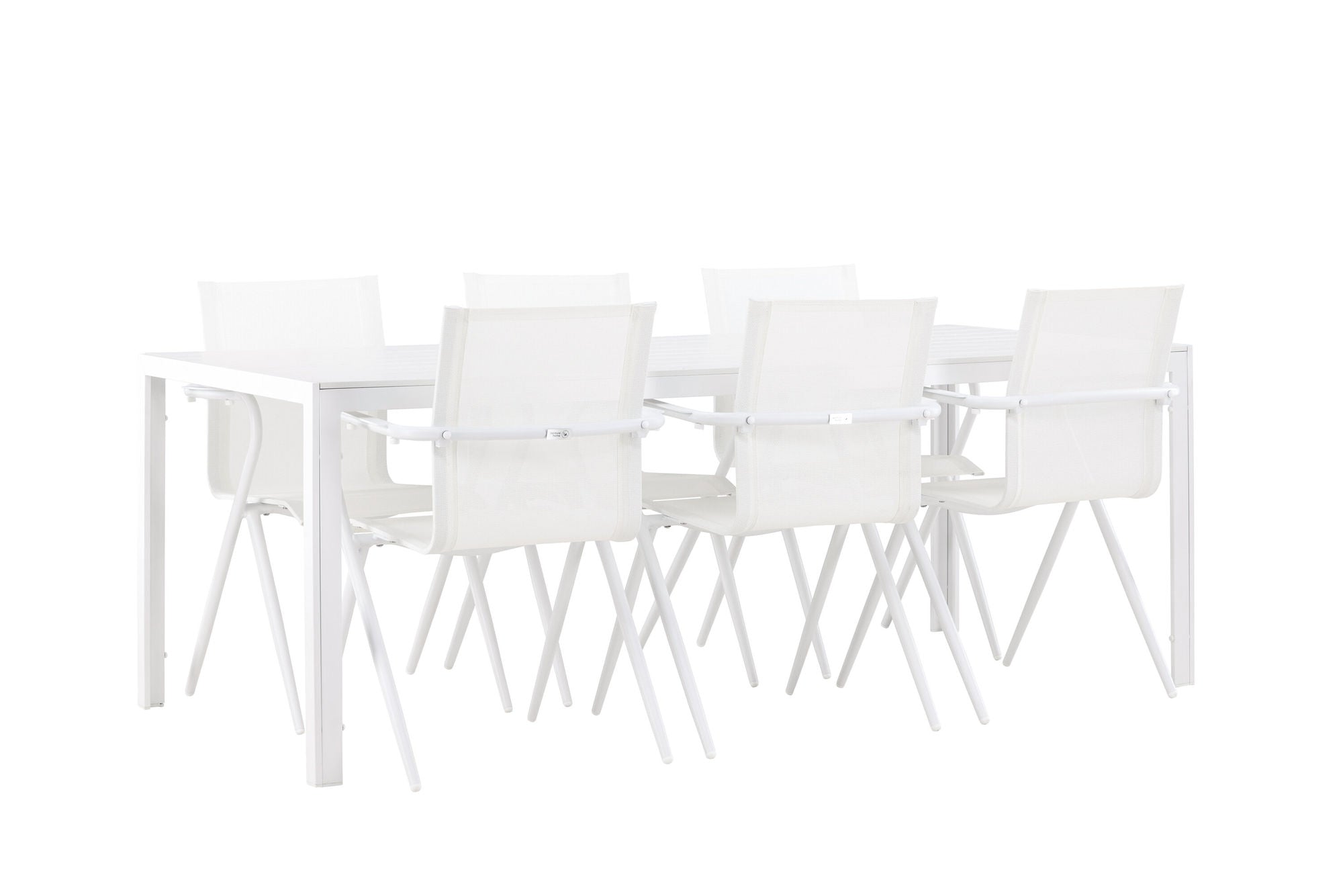 Venture Home Break spisebord - White / White Aintwood +Alina Spisebordsstol - white Alu / White Textilene _6