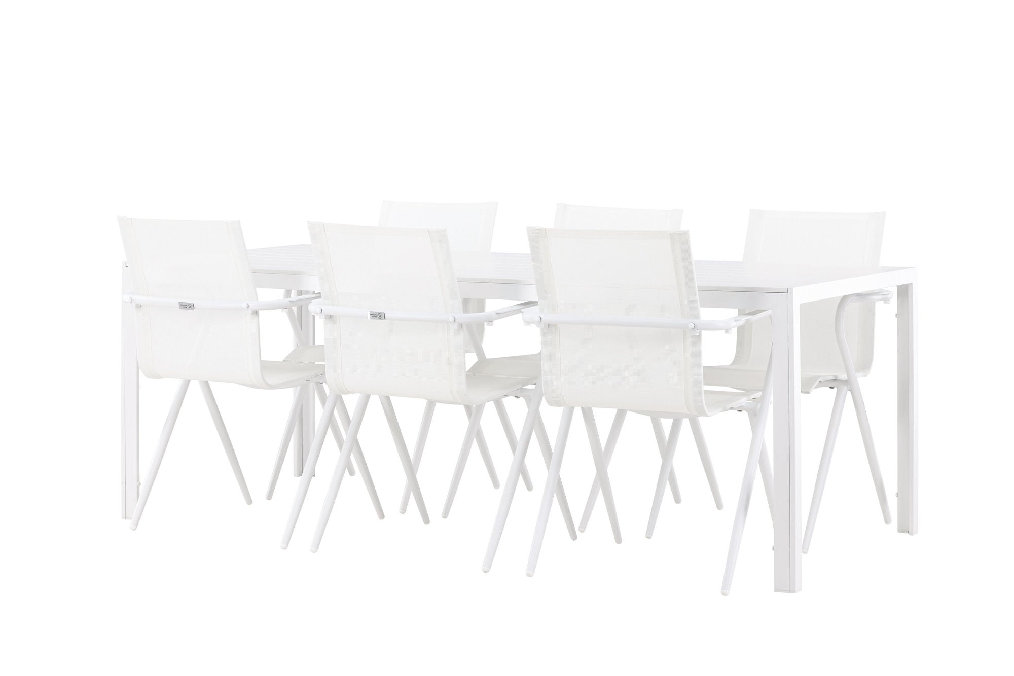 Venture Home Break spisebord - White / White Aintwood +Alina Spisebordsstol - white Alu / White Textilene _6
