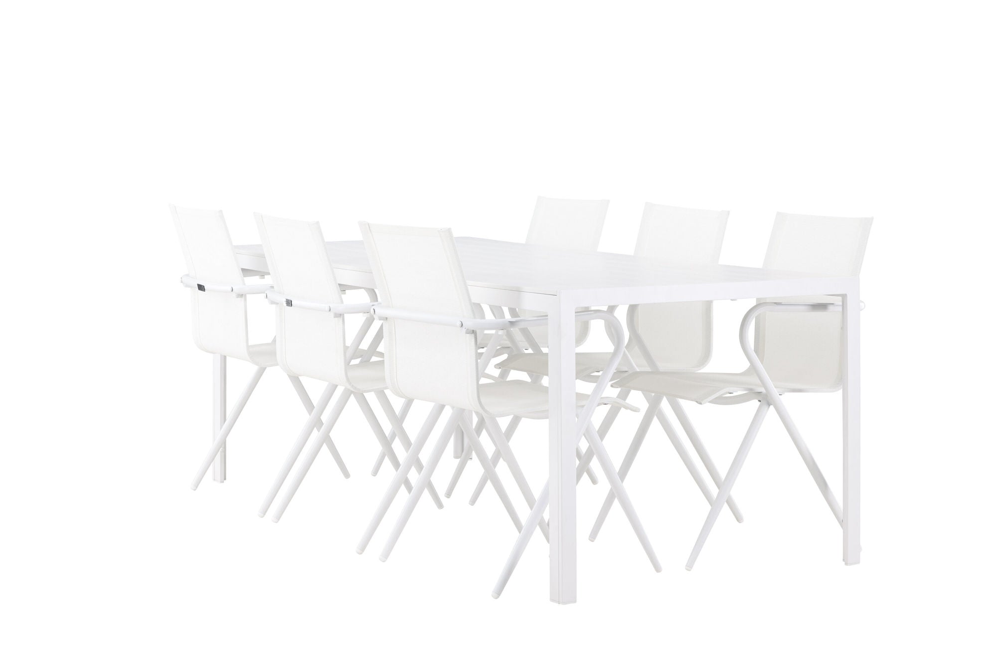 Venture Home Break spisebord - White / White Aintwood +Alina Spisebordsstol - white Alu / White Textilene _6
