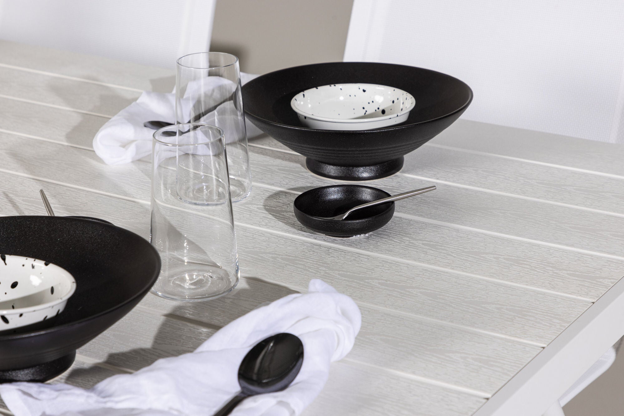 Venture Home Break spisebord - White / White Aintwood +Alina Spisebordsstol - white Alu / White Textilene _6