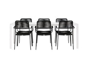 Venture Home Break spisebord - White / White Aintwood +Lindos Armchair - Black Alu / Black Rope _6