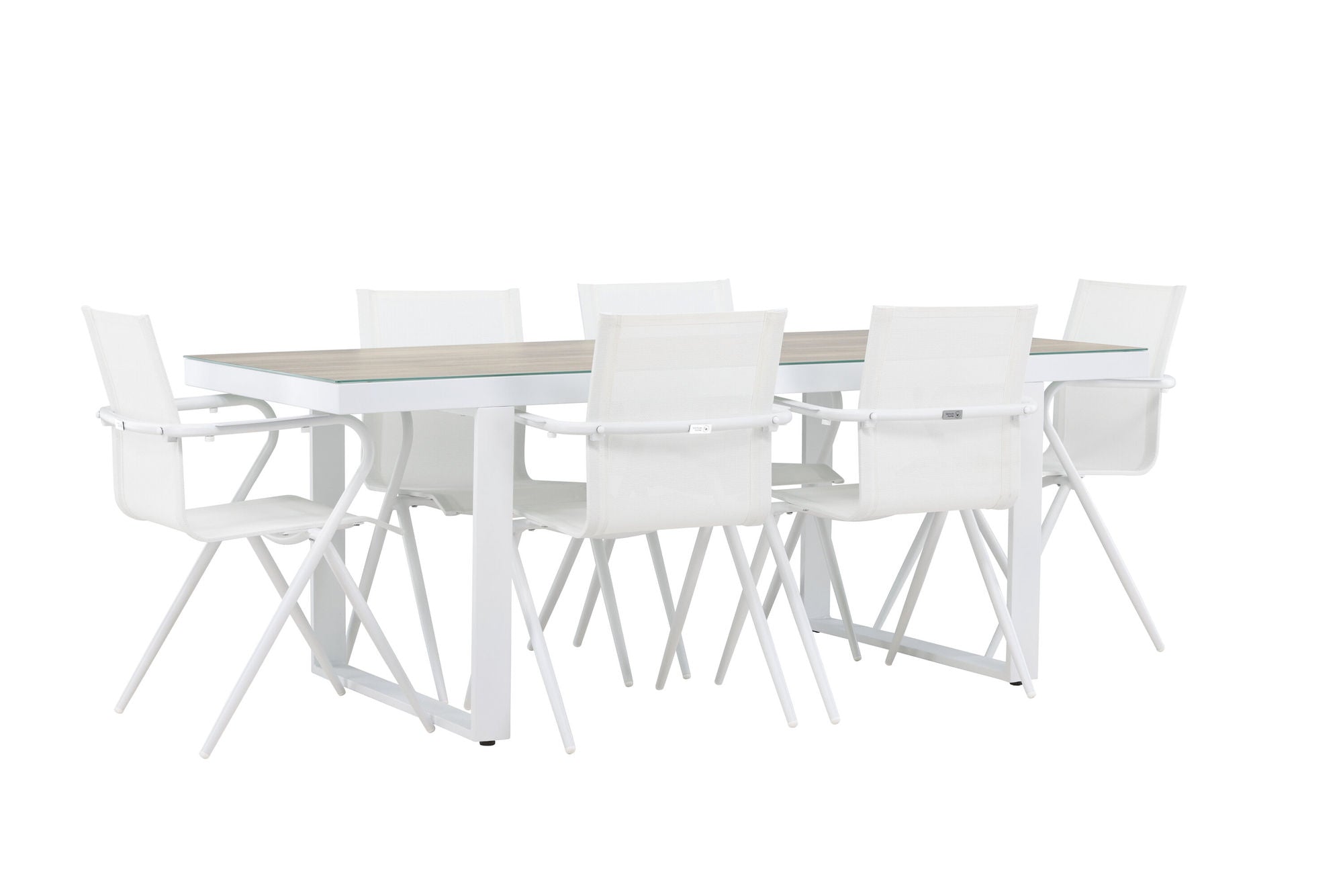 Venture Home Merlo spisebord - White/Whitewash +Alina Spisebordsstol - white Alu / White Textilene _6
