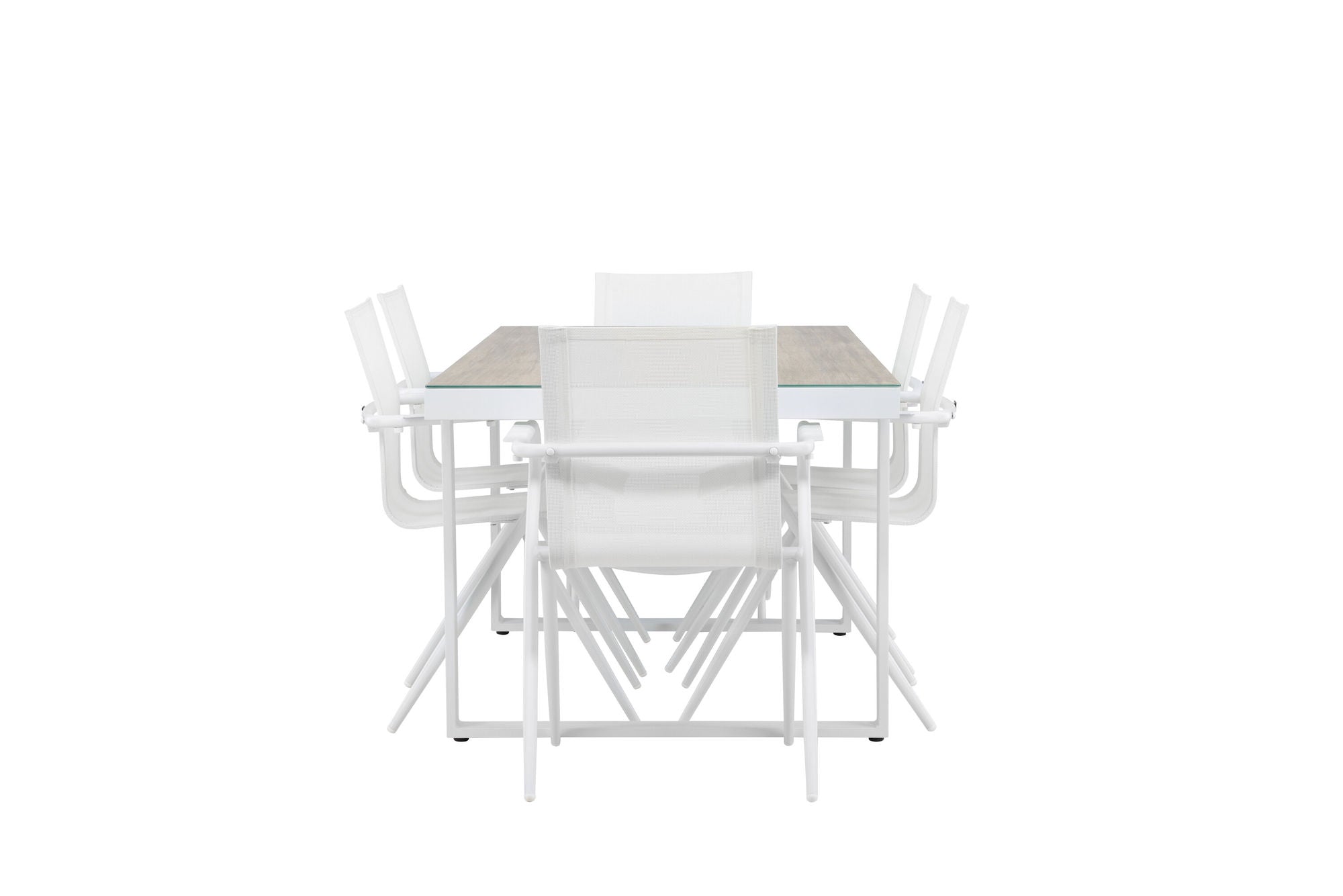 Venture Home Merlo spisebord - White/Whitewash +Alina Spisebordsstol - white Alu / White Textilene _6