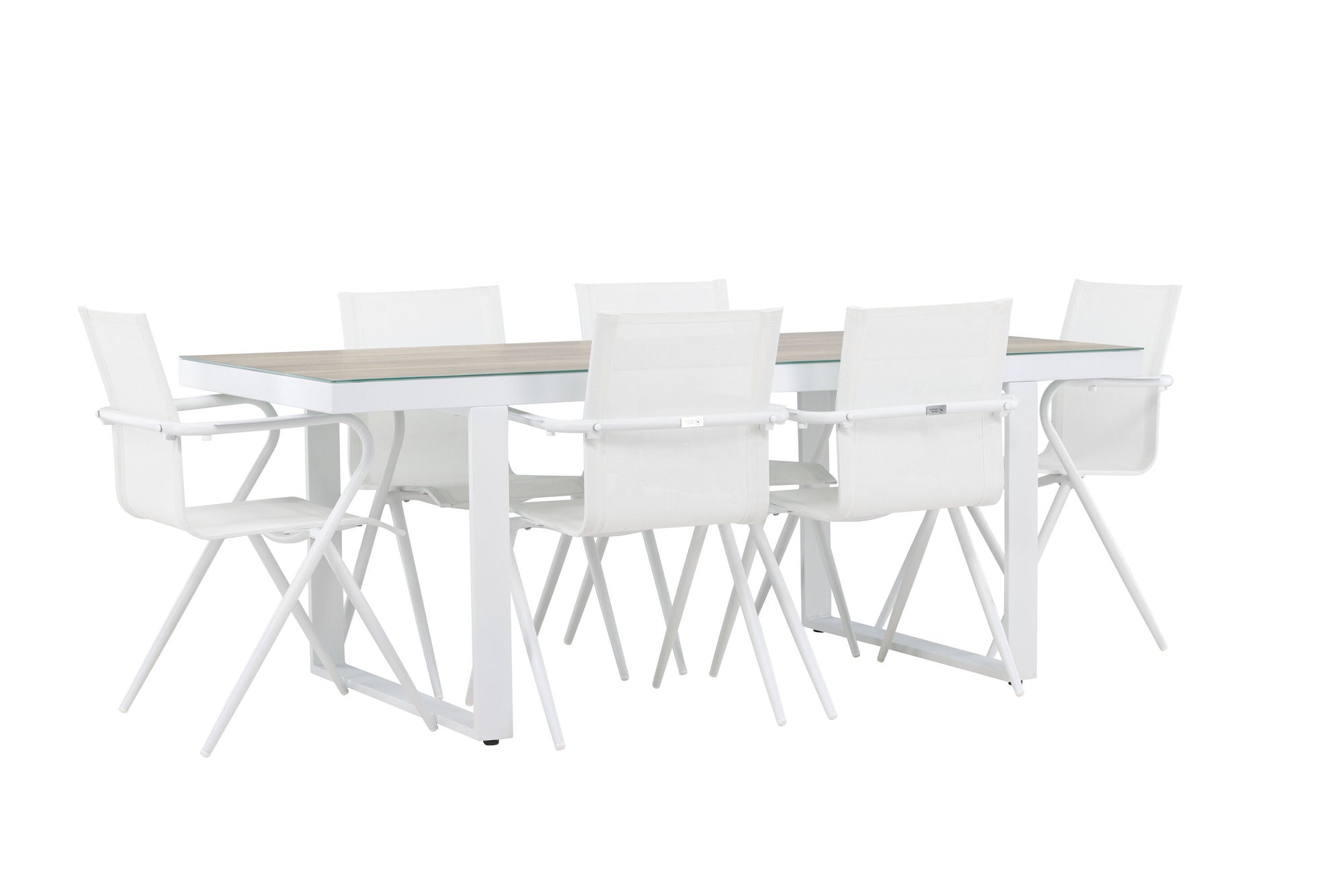 Venture Home Merlo spisebord - White/Whitewash +Alina Spisebordsstol - white Alu / White Textilene _6