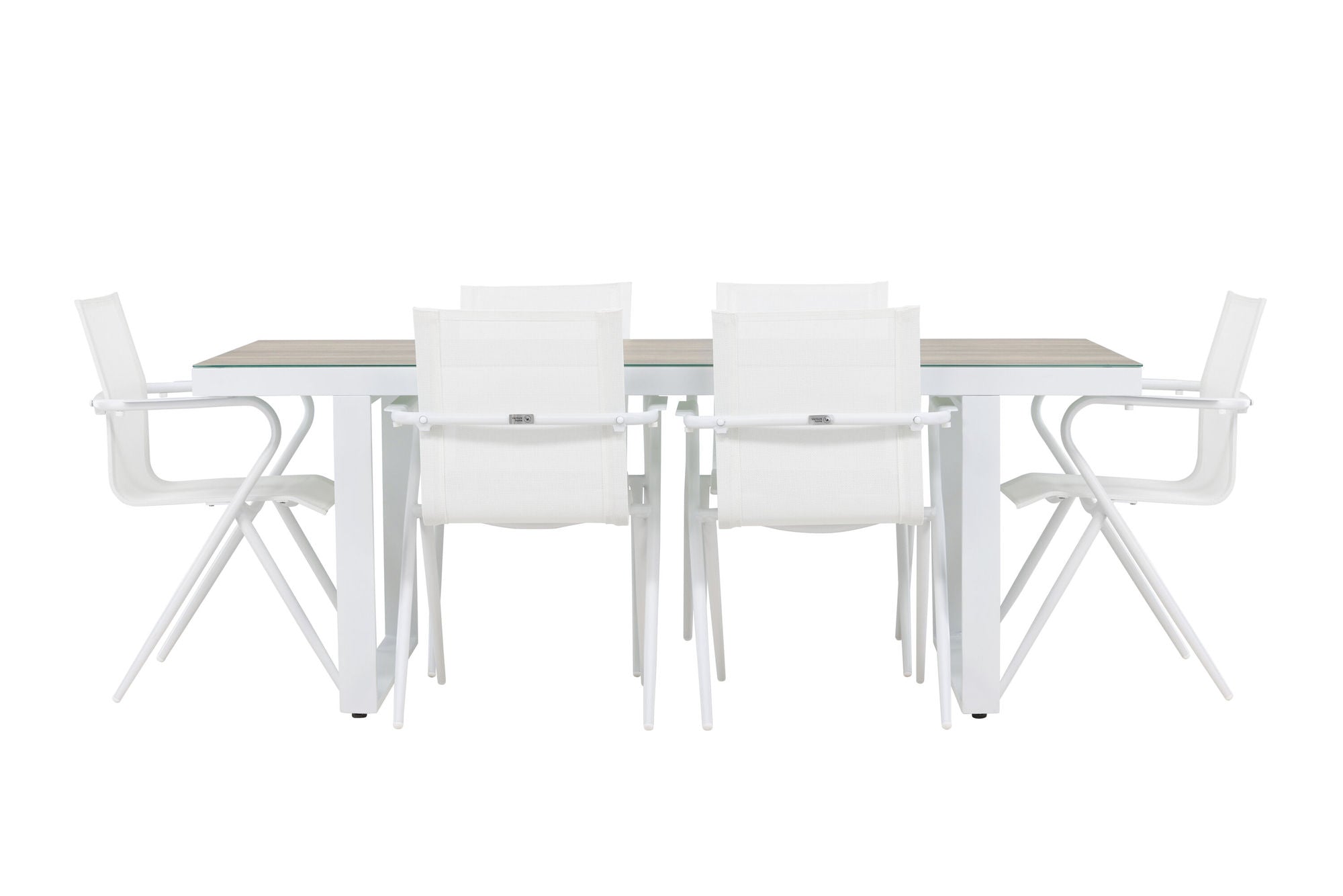 Venture Home Merlo spisebord - White/Whitewash +Alina Spisebordsstol - white Alu / White Textilene _6