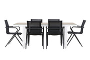 Venture Home Merlo spisebord - White/Whitewash +Alina Spisebordsstol - Black Alu / Black Textilene _6