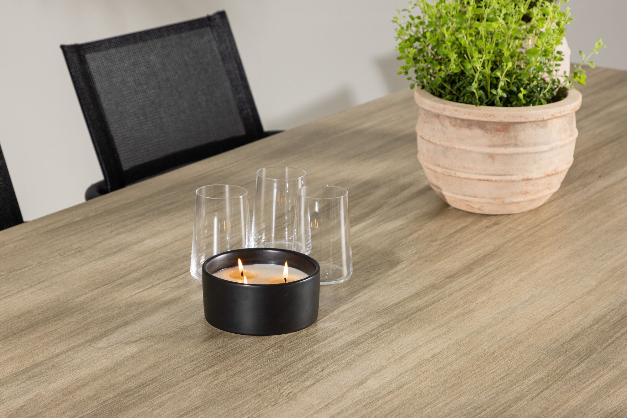 Venture Home Merlo spisebord - White/Whitewash +Alina Spisebordsstol - Black Alu / Black Textilene _6