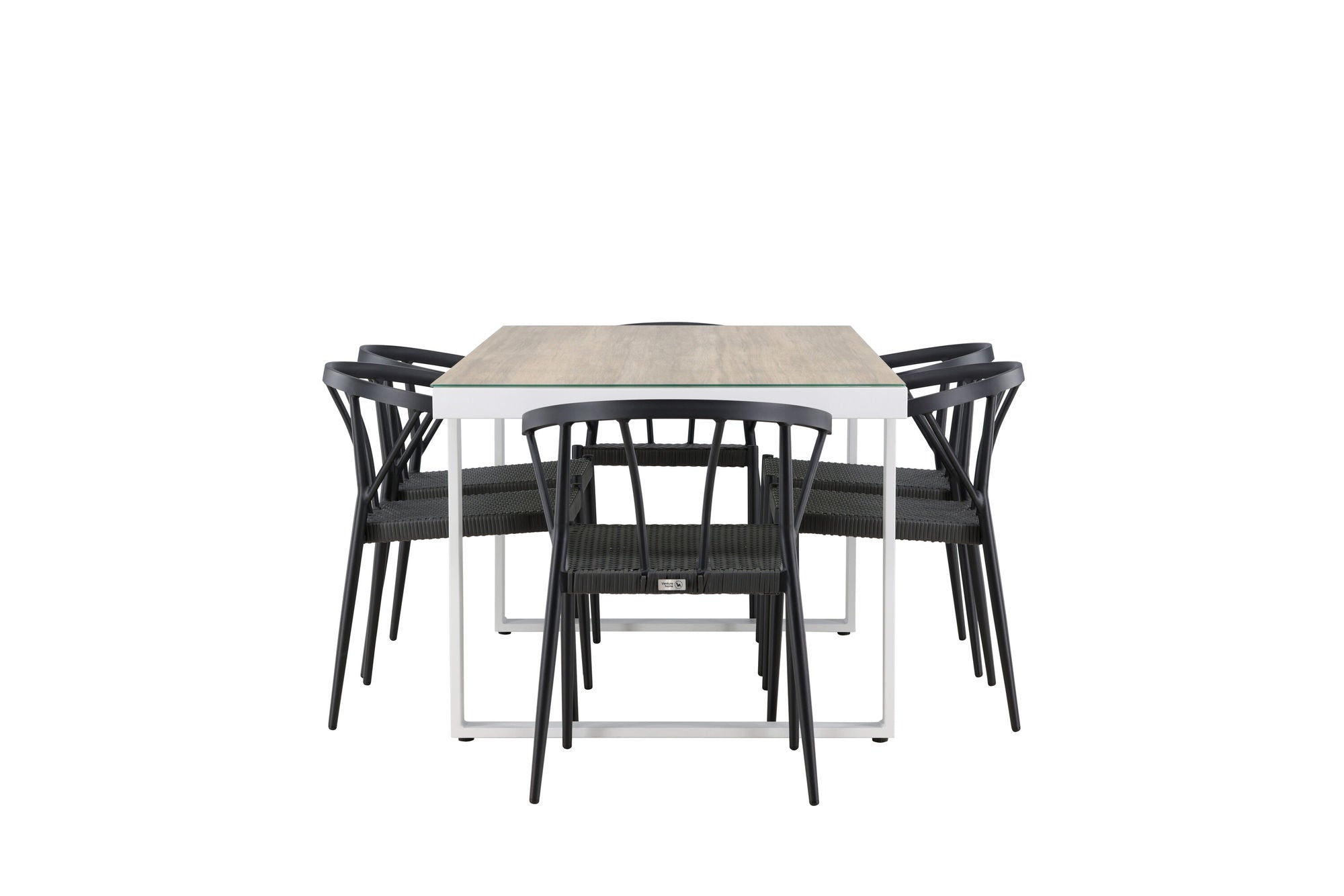 Venture Home Merlo spisebord - White/Whitewash +Stina - Spisebordsstol- Black - Alu/wicker - NEED Higher Seat hegiht! _6