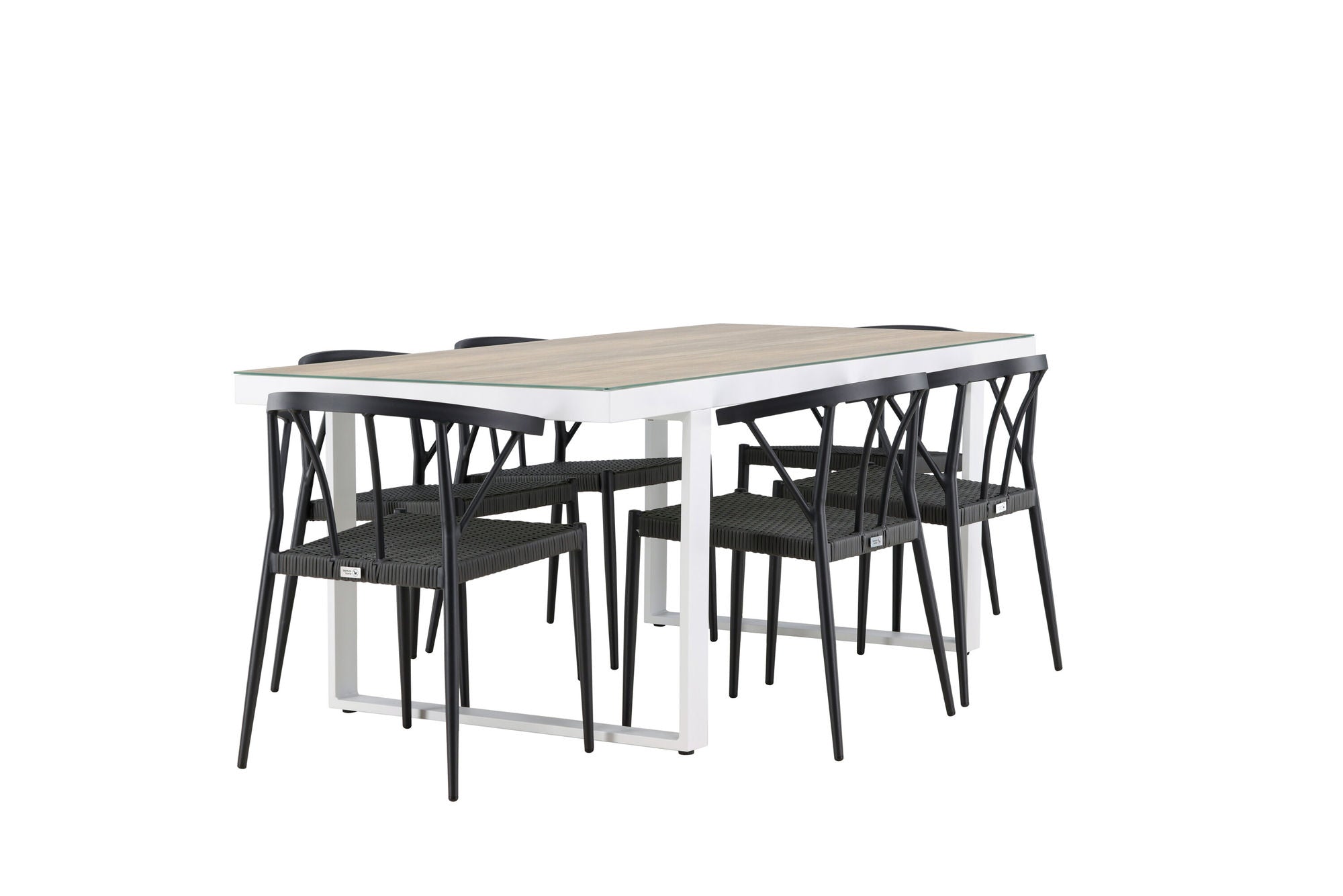 Venture Home Merlo spisebord - White/Whitewash +Stina - Spisebordsstol- Black - Alu/wicker - NEED Higher Seat hegiht! _6