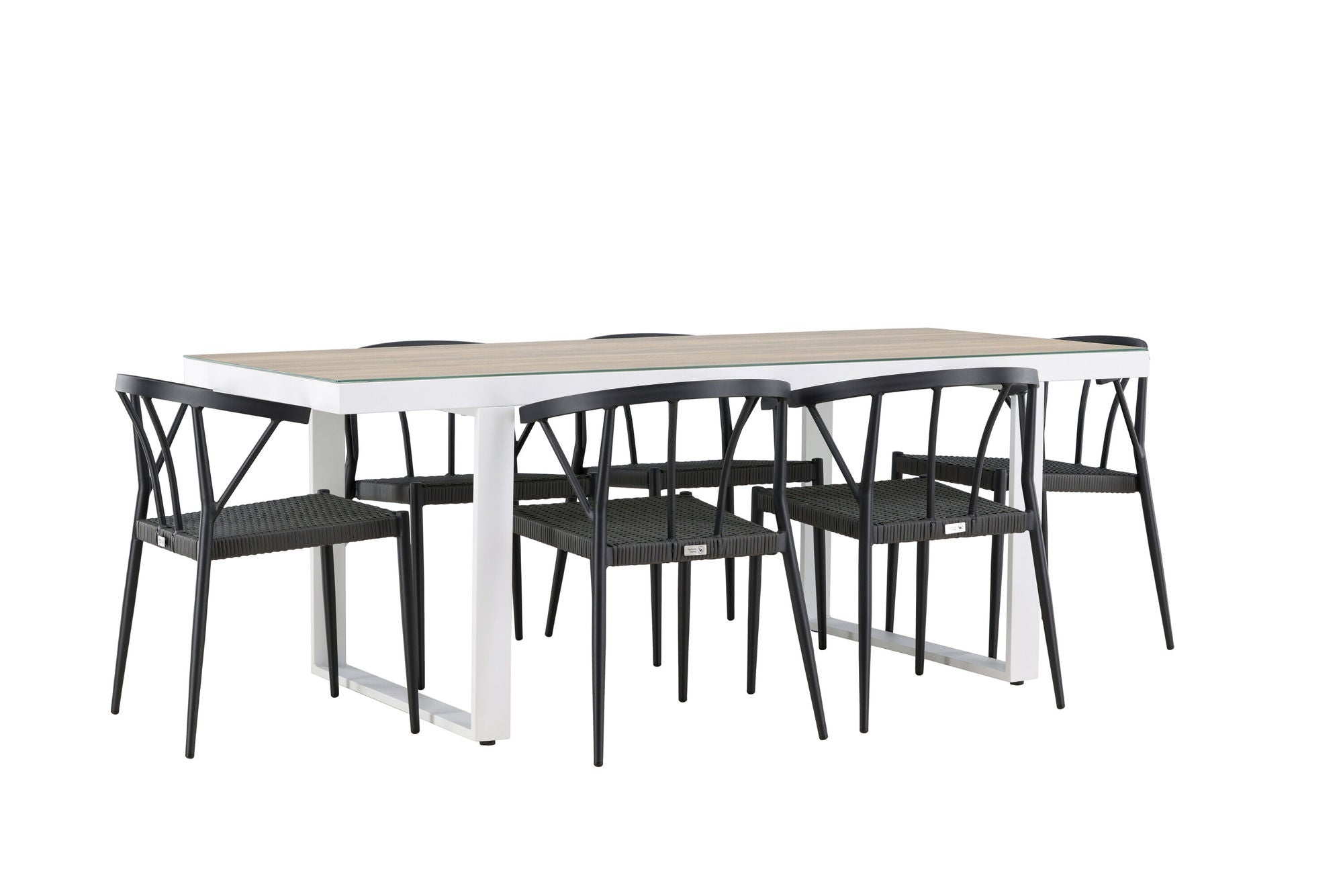 Venture Home Merlo spisebord - White/Whitewash +Stina - Spisebordsstol- Black - Alu/wicker - NEED Higher Seat hegiht! _6