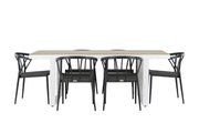 Venture Home Merlo spisebord - White/Whitewash +Stina - Spisebordsstol- Black - Alu/wicker - NEED Higher Seat hegiht! _6