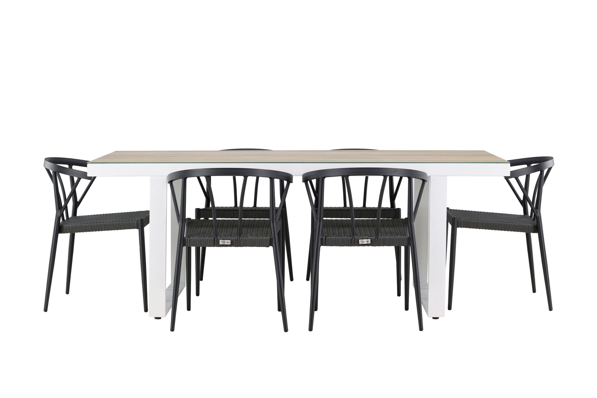 Venture Home Merlo spisebord - White/Whitewash +Stina - Spisebordsstol- Black - Alu/wicker - NEED Higher Seat hegiht! _6