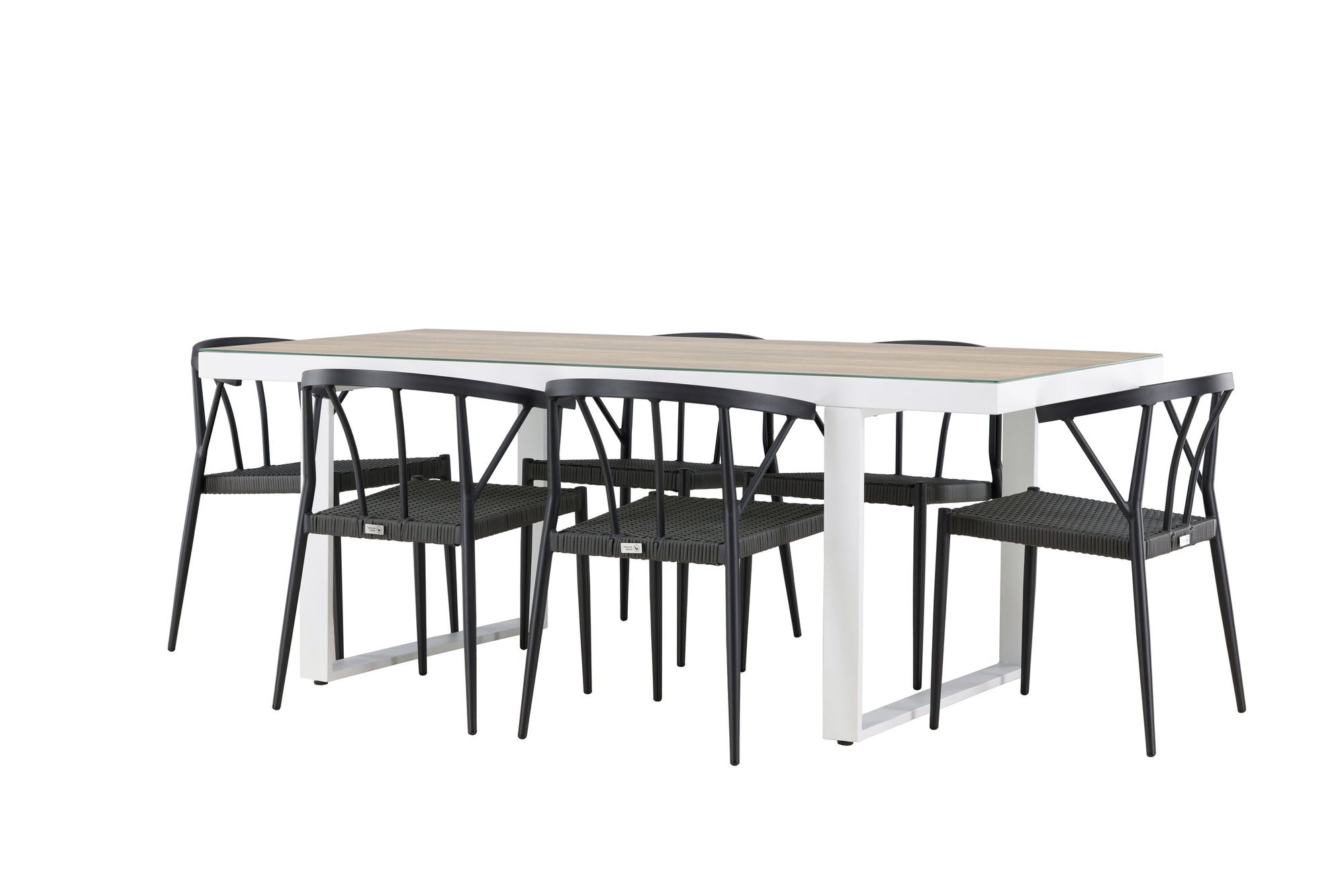Venture Home Merlo spisebord - White/Whitewash +Stina - Spisebordsstol- Black - Alu/wicker - NEED Higher Seat hegiht! _6