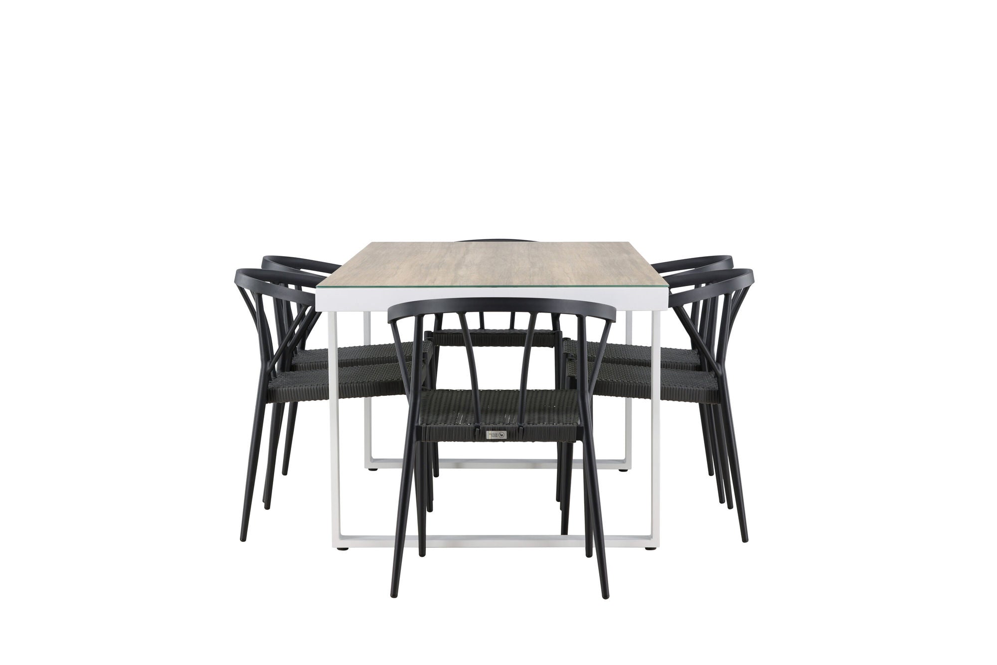 Venture Home Merlo spisebord - White/Whitewash +Stina - Spisebordsstol- Black - Alu/wicker - NEED Higher Seat hegiht! _6