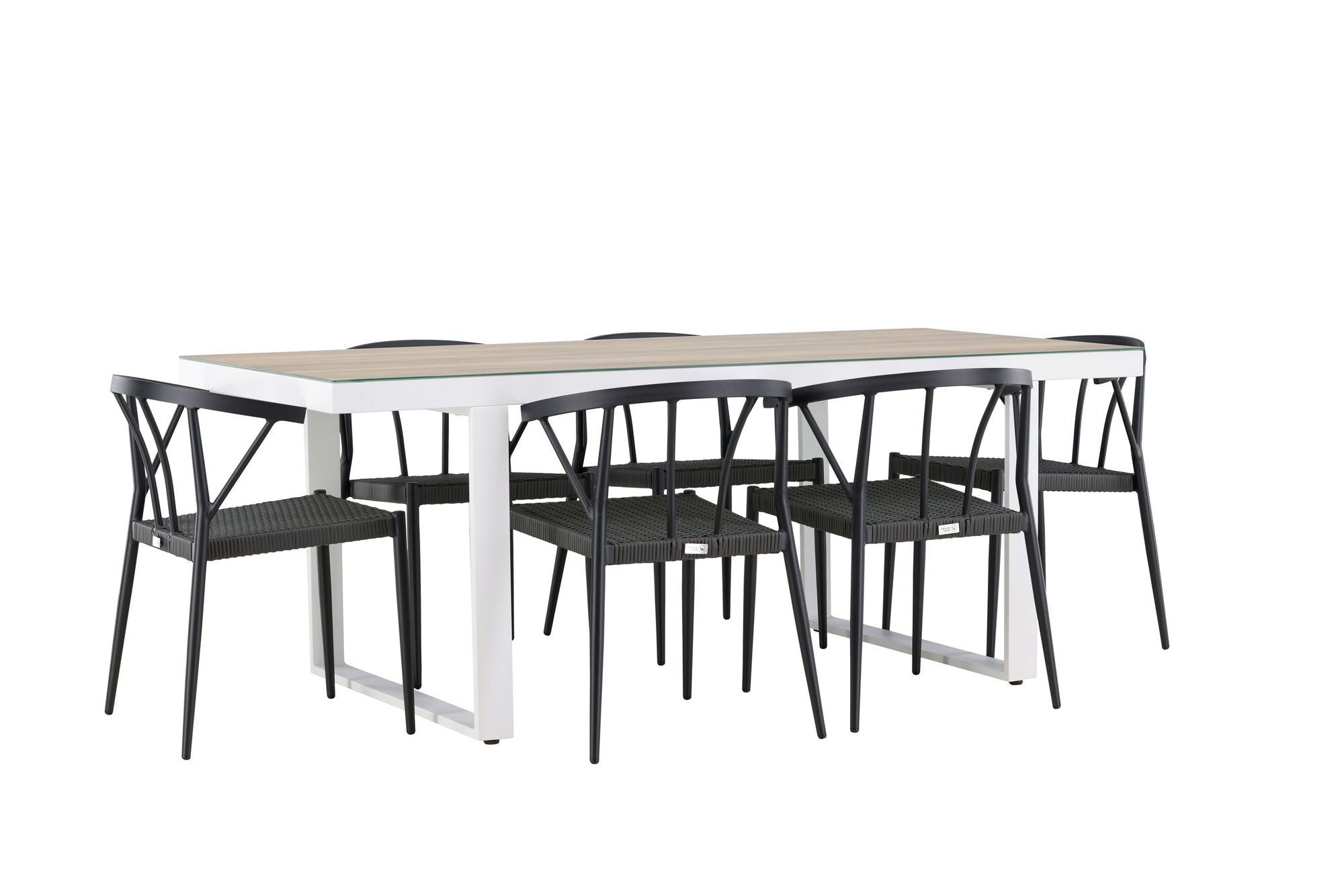 Venture Home Merlo spisebord - White/Whitewash +Stina - Spisebordsstol- Black - Alu/wicker - NEED Higher Seat hegiht! _6