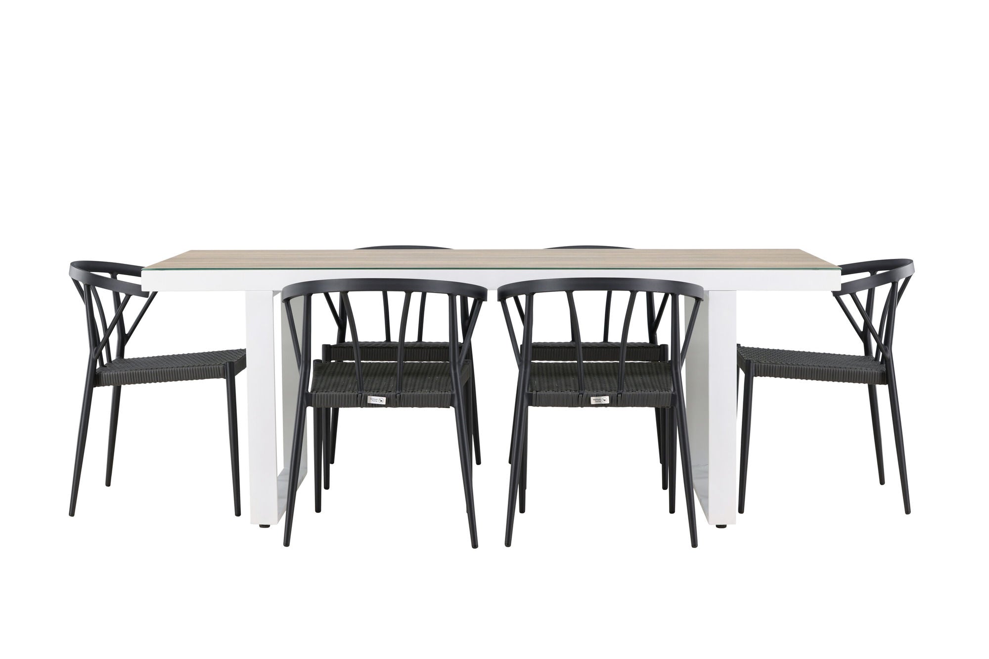Venture Home Merlo spisebord - White/Whitewash +Stina - Spisebordsstol- Black - Alu/wicker - NEED Higher Seat hegiht! _6