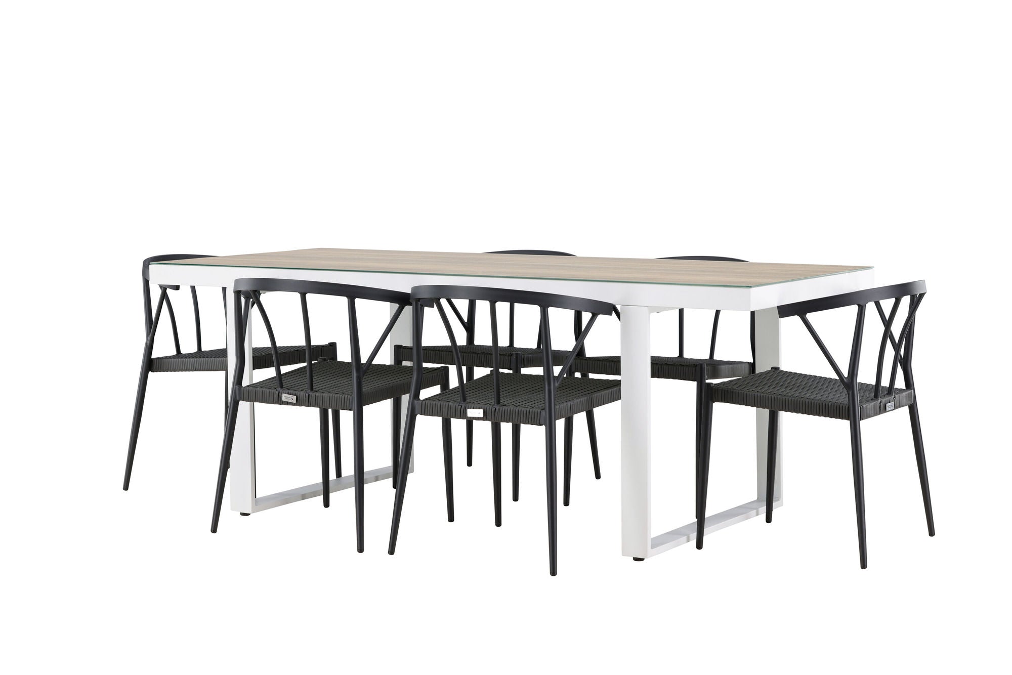 Venture Home Merlo spisebord - White/Whitewash +Stina - Spisebordsstol- Black - Alu/wicker - NEED Higher Seat hegiht! _6