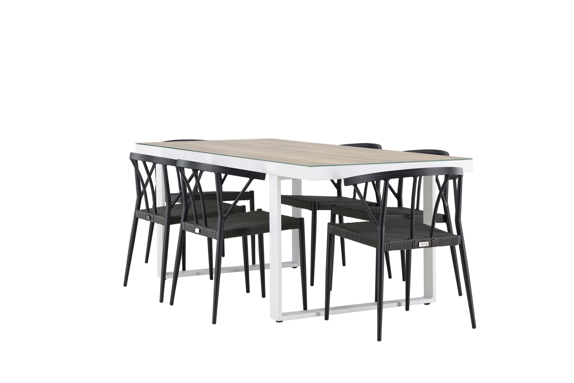 Venture Home Merlo spisebord - White/Whitewash +Stina - Spisebordsstol- Black - Alu/wicker - NEED Higher Seat hegiht! _6