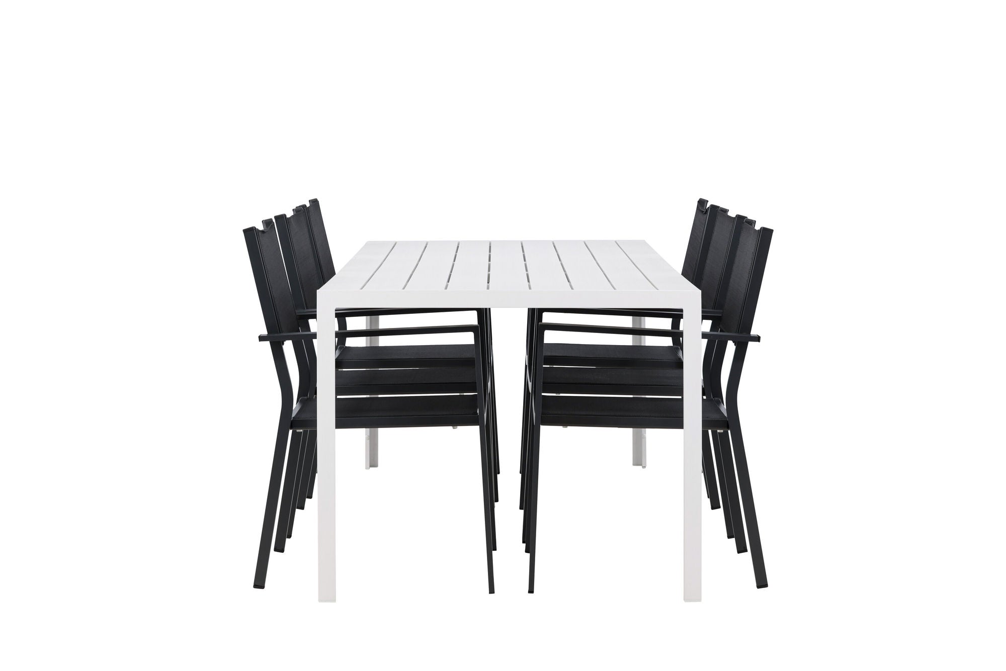 Venture Home Break spisebord - White / White Aintwood +Copacabana Stacking stol - Black/Black - Ersätter 4131-408 _6