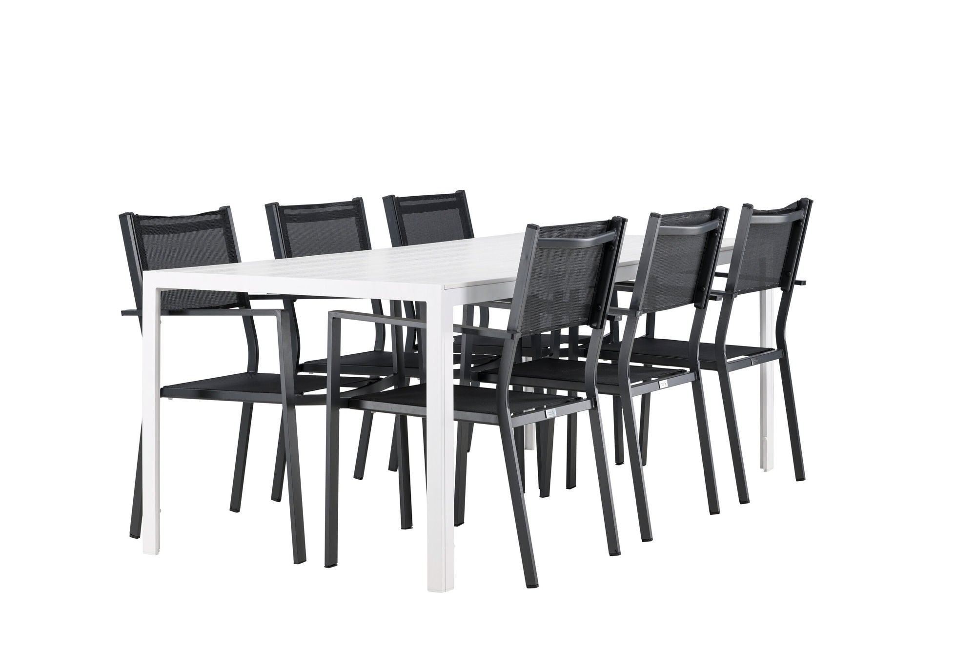 Venture Home Break spisebord - White / White Aintwood +Copacabana Stacking stol - Black/Black - Ersätter 4131-408 _6