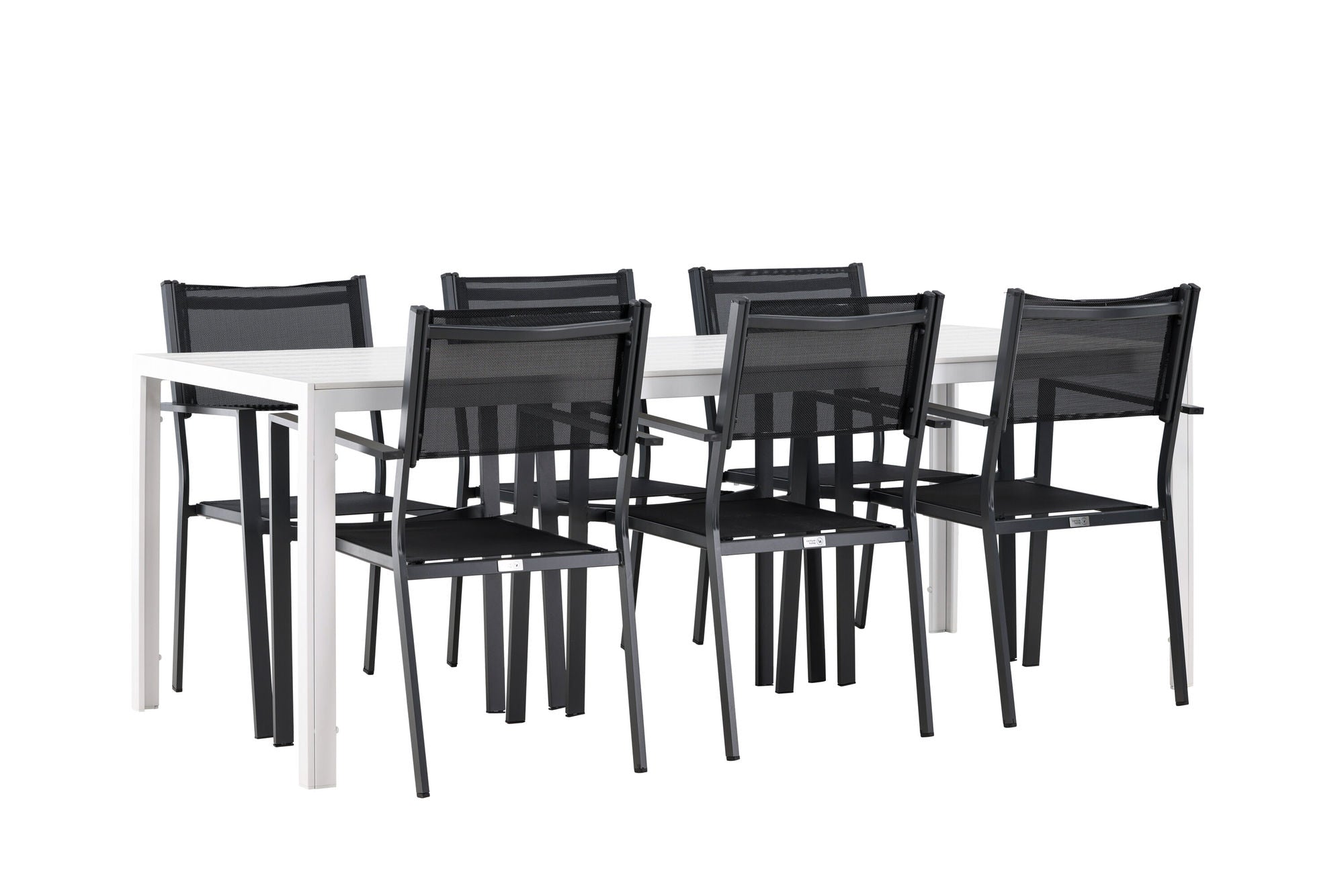 Venture Home Break spisebord - White / White Aintwood +Copacabana Stacking stol - Black/Black - Ersätter 4131-408 _6