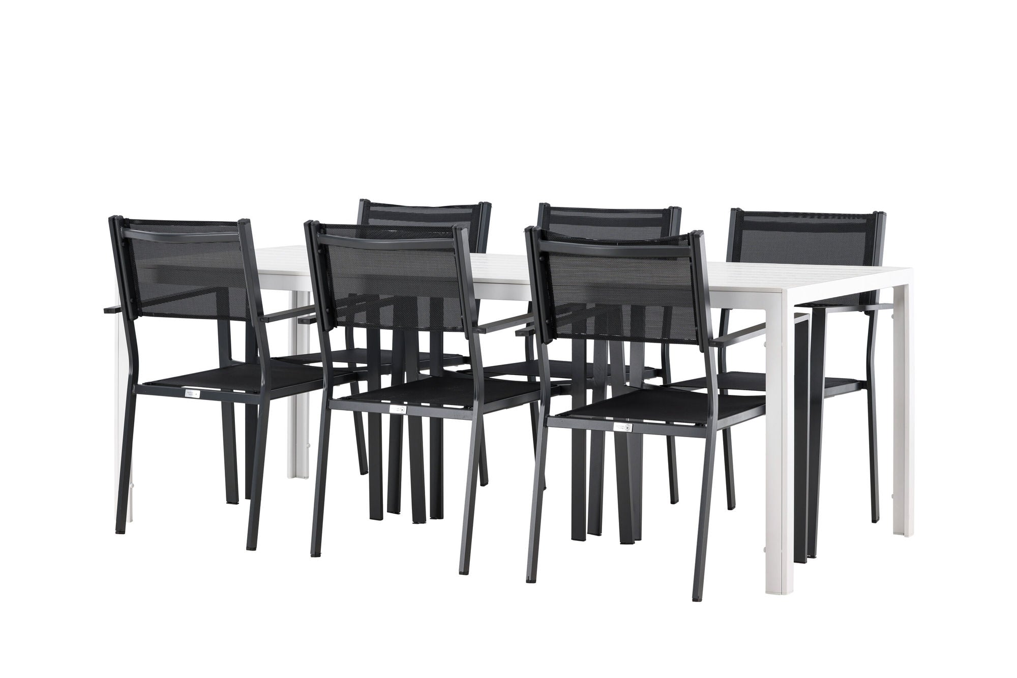 Venture Home Break spisebord - White / White Aintwood +Copacabana Stacking stol - Black/Black - Ersätter 4131-408 _6