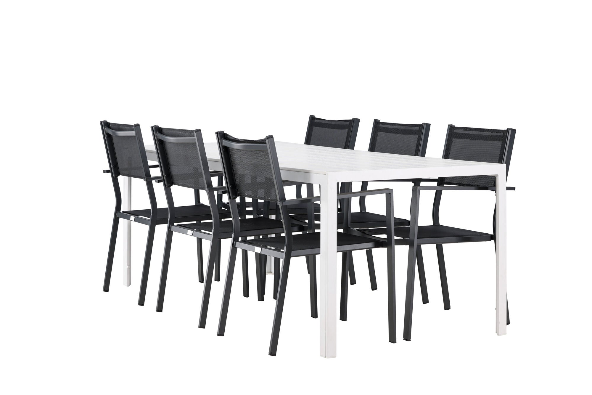 Venture Home Break spisebord - White / White Aintwood +Copacabana Stacking stol - Black/Black - Ersätter 4131-408 _6