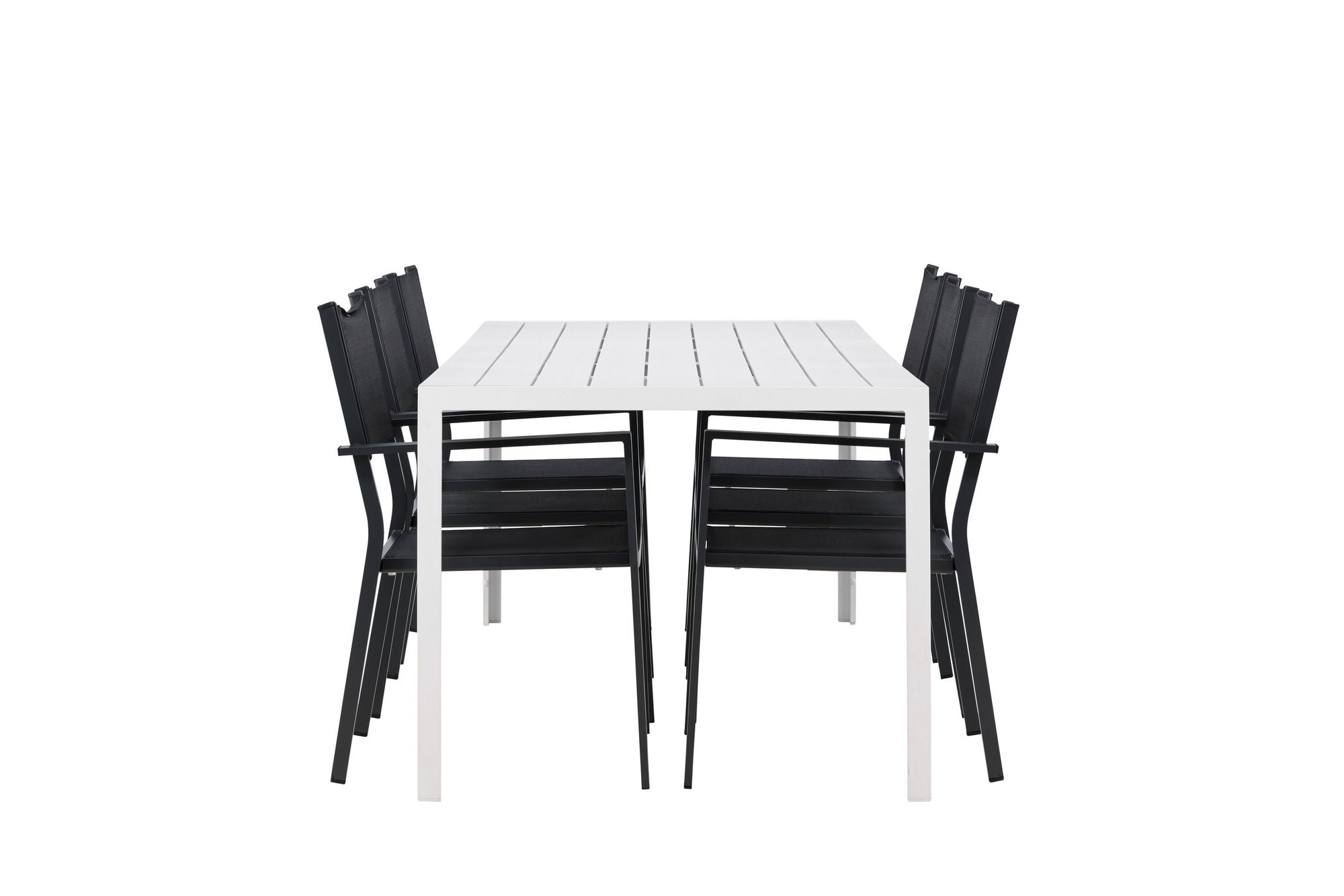 Venture Home Break spisebord - White / White Aintwood +Copacabana Stacking stol - Black/Black - Ersätter 4131-408 _6