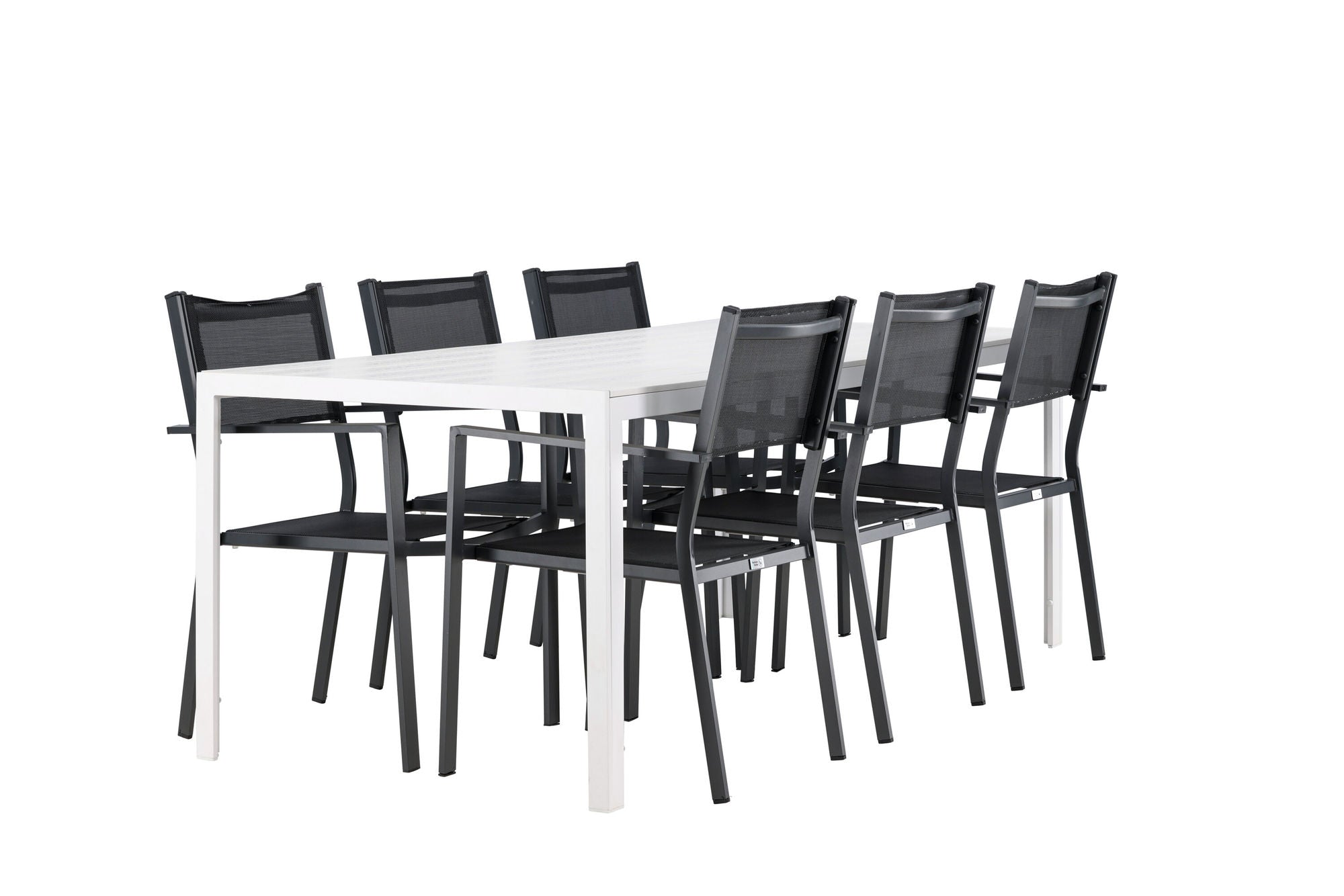 Venture Home Break spisebord - White / White Aintwood +Copacabana Stacking stol - Black/Black - Ersätter 4131-408 _6