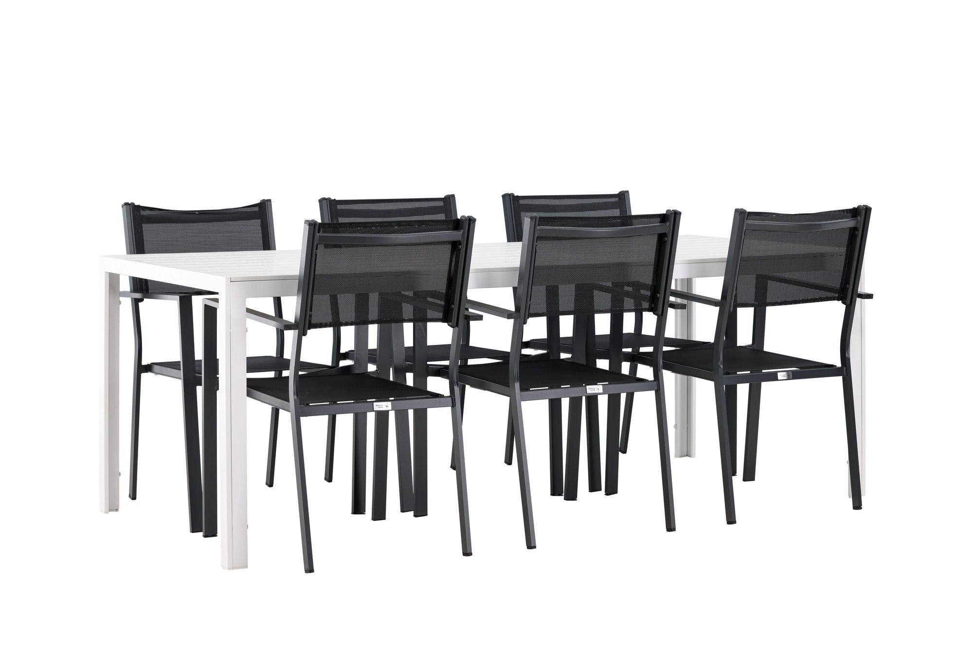Venture Home Break spisebord - White / White Aintwood +Copacabana Stacking stol - Black/Black - Ersätter 4131-408 _6