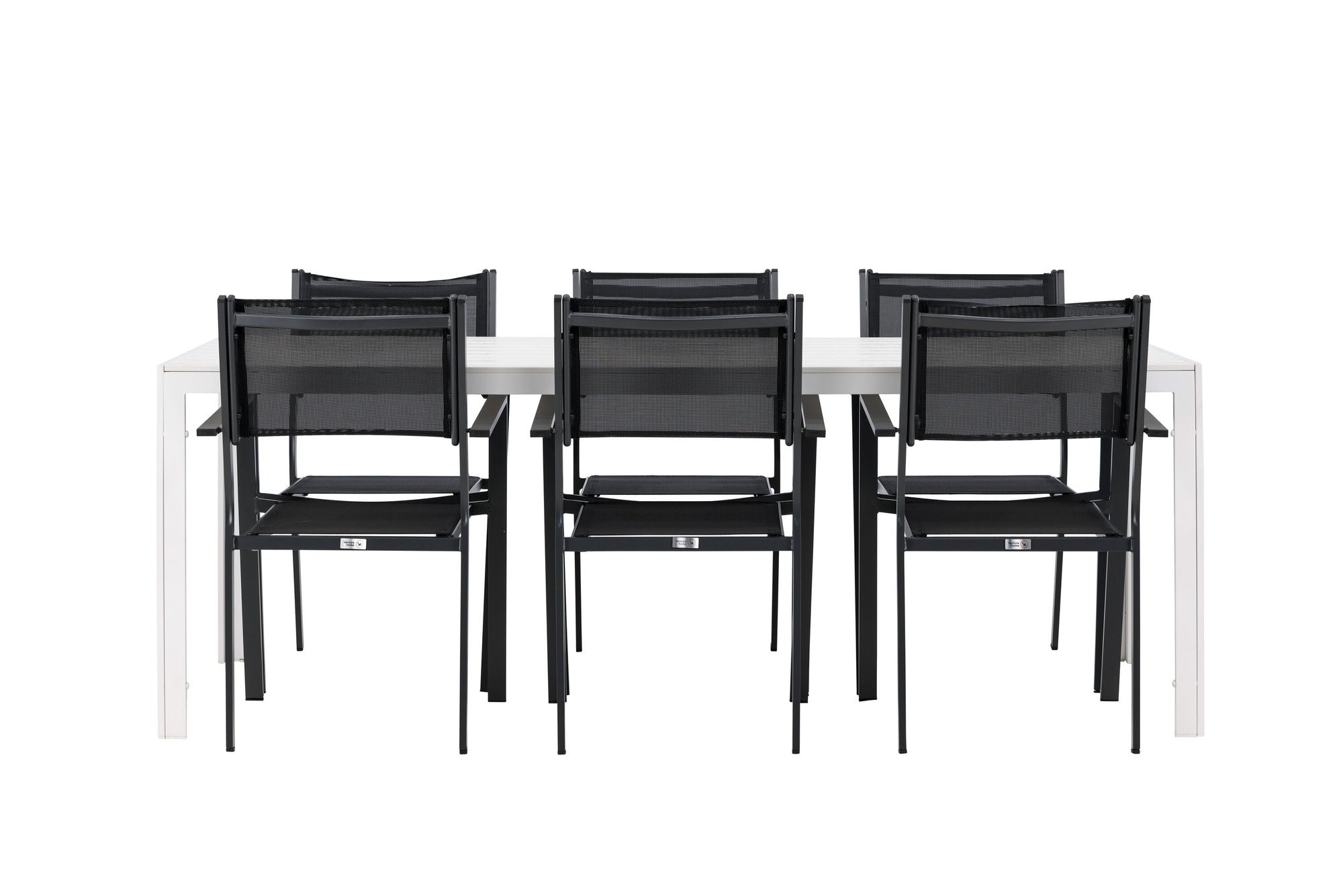 Venture Home Break spisebord - White / White Aintwood +Copacabana Stacking stol - Black/Black - Ersätter 4131-408 _6