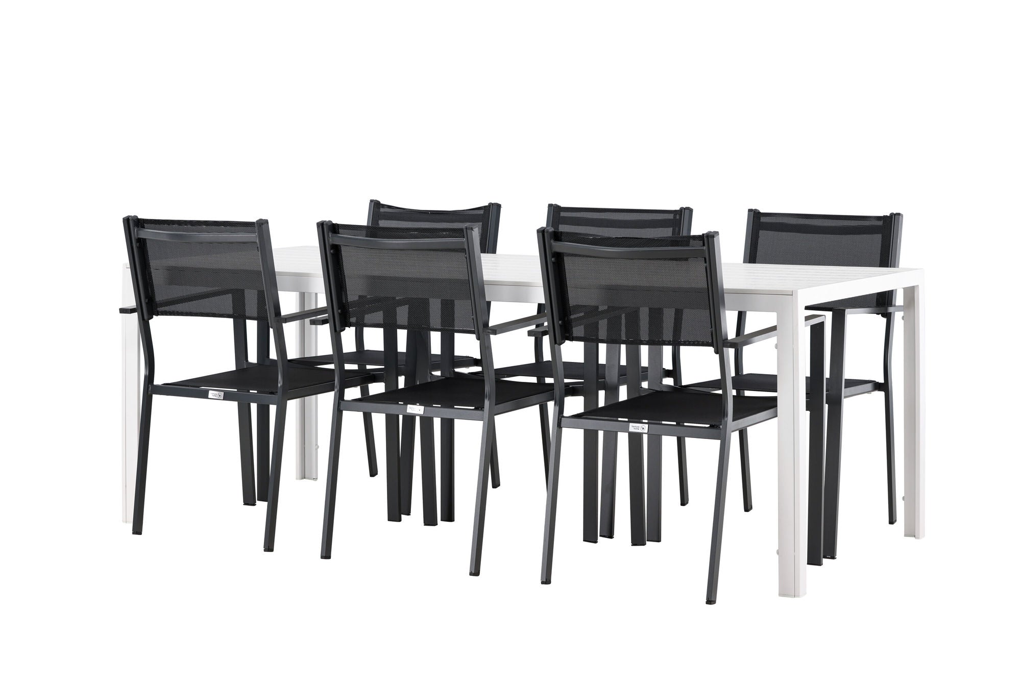 Venture Home Break spisebord - White / White Aintwood +Copacabana Stacking stol - Black/Black - Ersätter 4131-408 _6