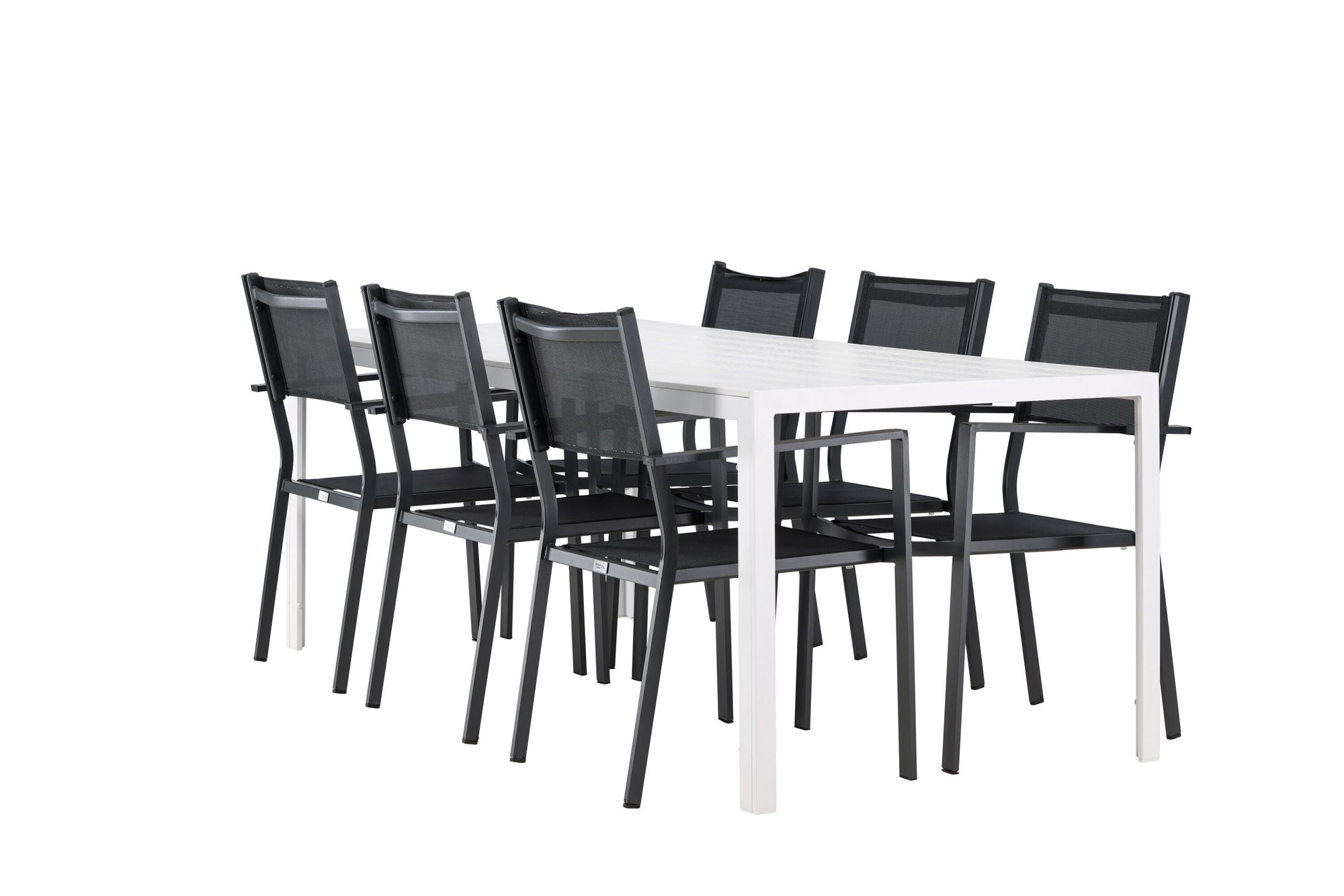 Venture Home Break spisebord - White / White Aintwood +Copacabana Stacking stol - Black/Black - Ersätter 4131-408 _6