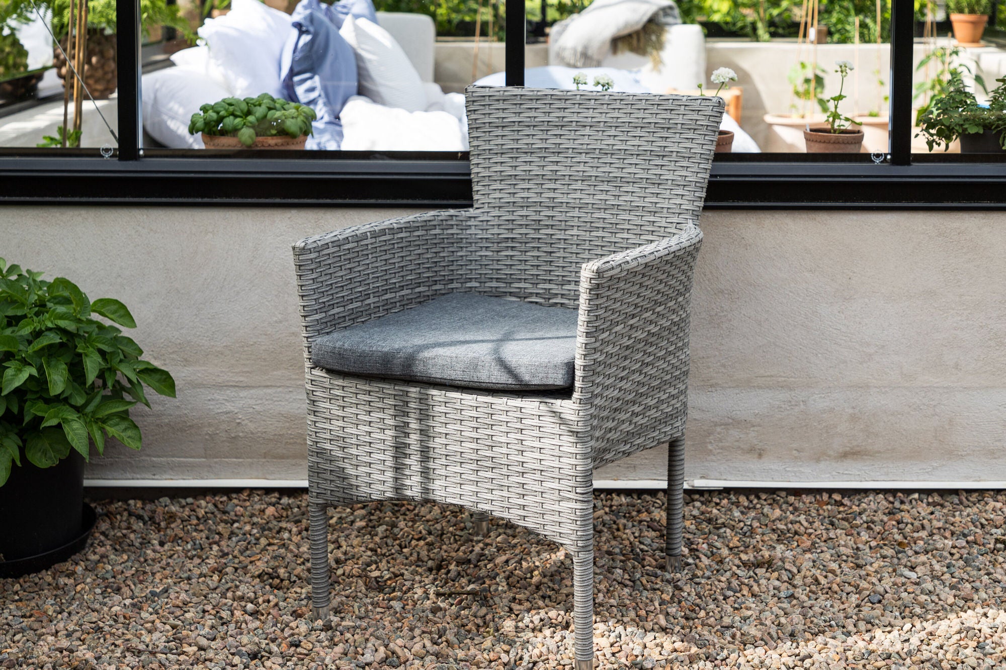 Venture Home Malina Diningchair 2-pack Alumnium - Grey / Wicker