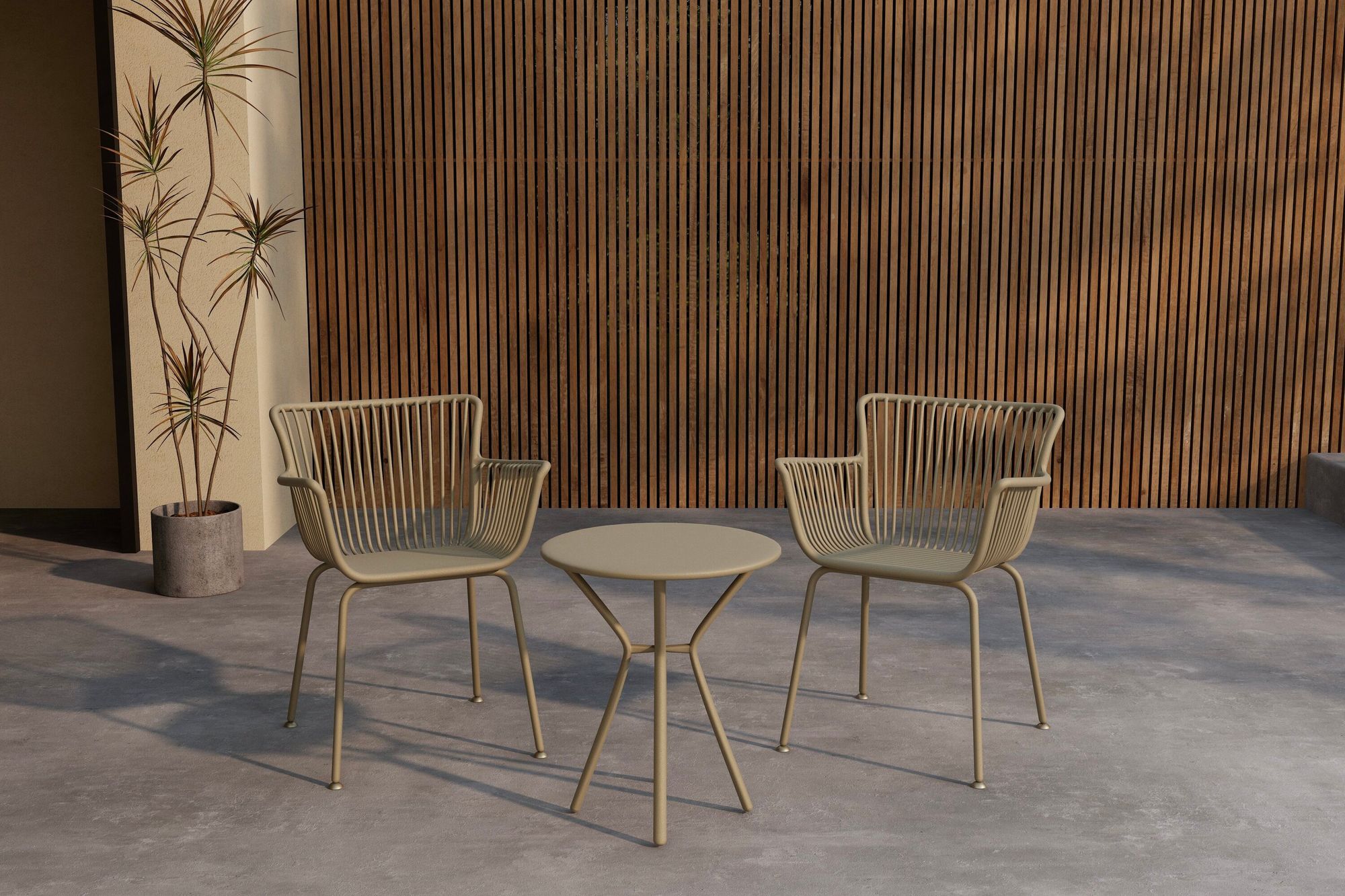 Venture Home Sifnos Cafe Set - Beige / Beige