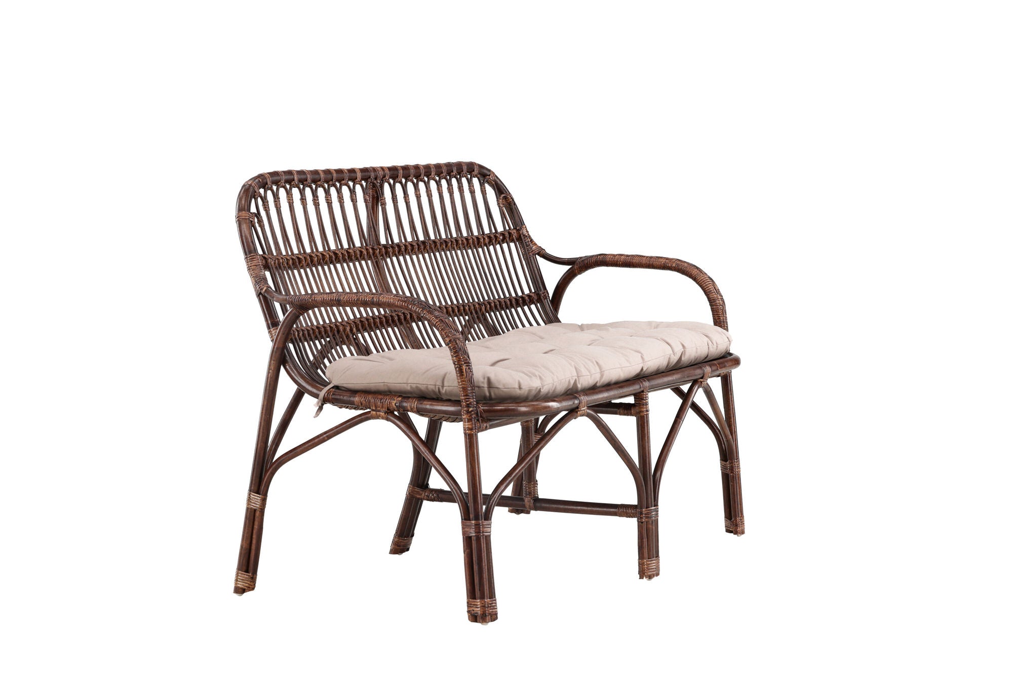 Venture Home Nella Sofa Rattan - Dark walnut / Beige