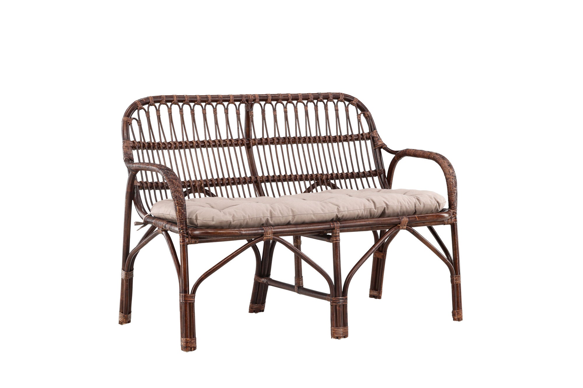 Venture Home Nella Sofa Rattan - Dark walnut / Beige