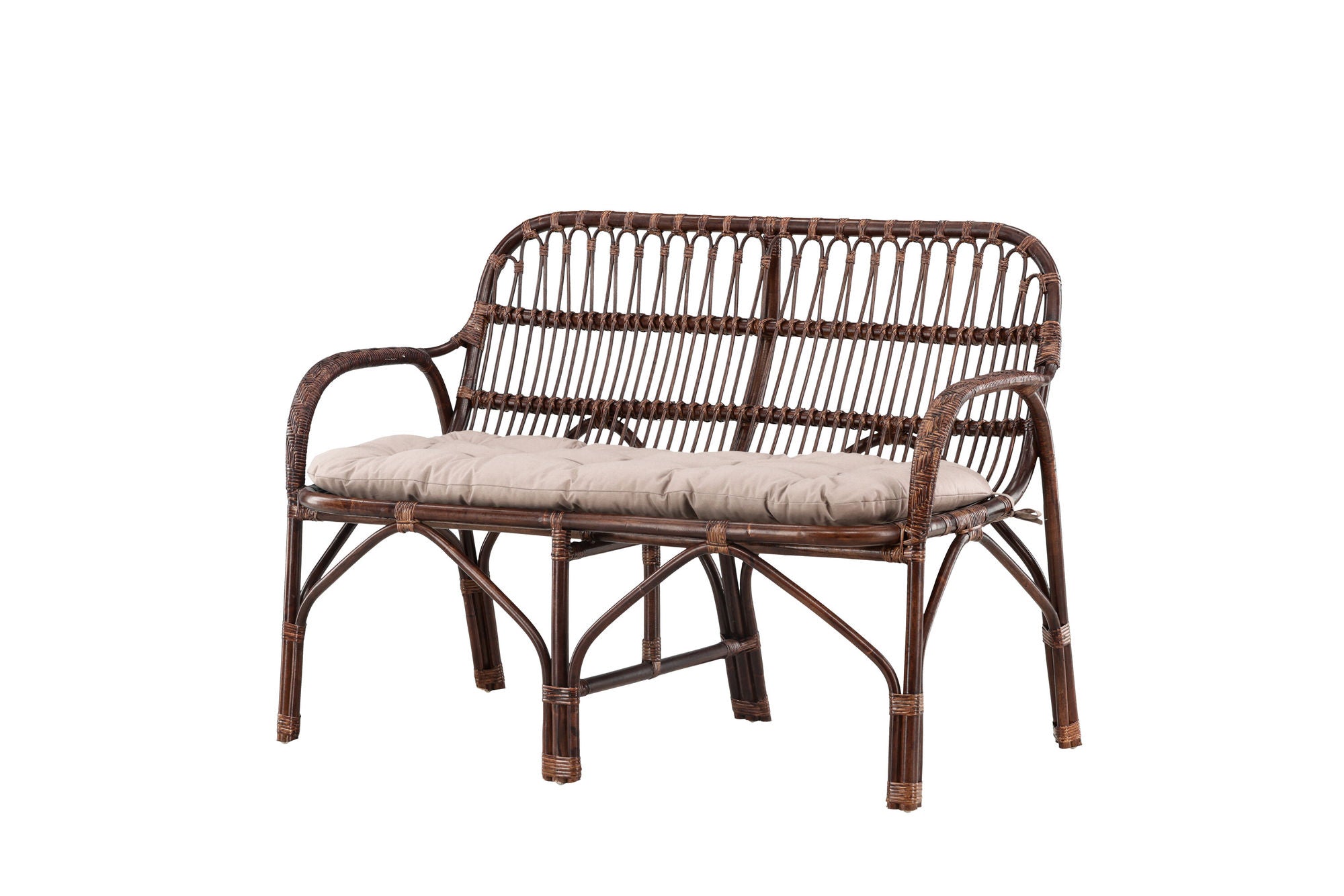 Venture Home Nella Sofa Rattan - Dark walnut / Beige
