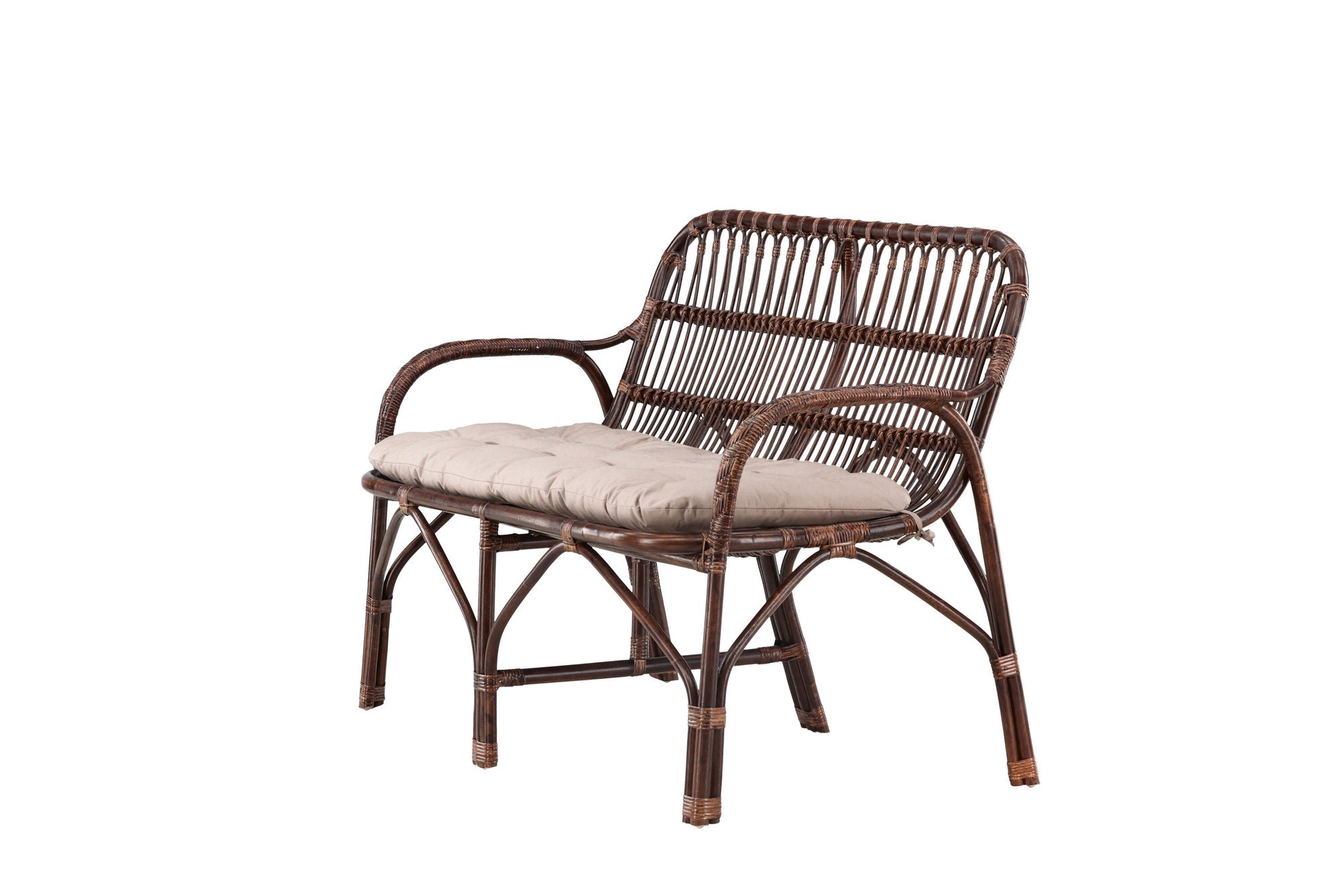 Venture Home Nella Sofa Rattan - Dark walnut / Beige