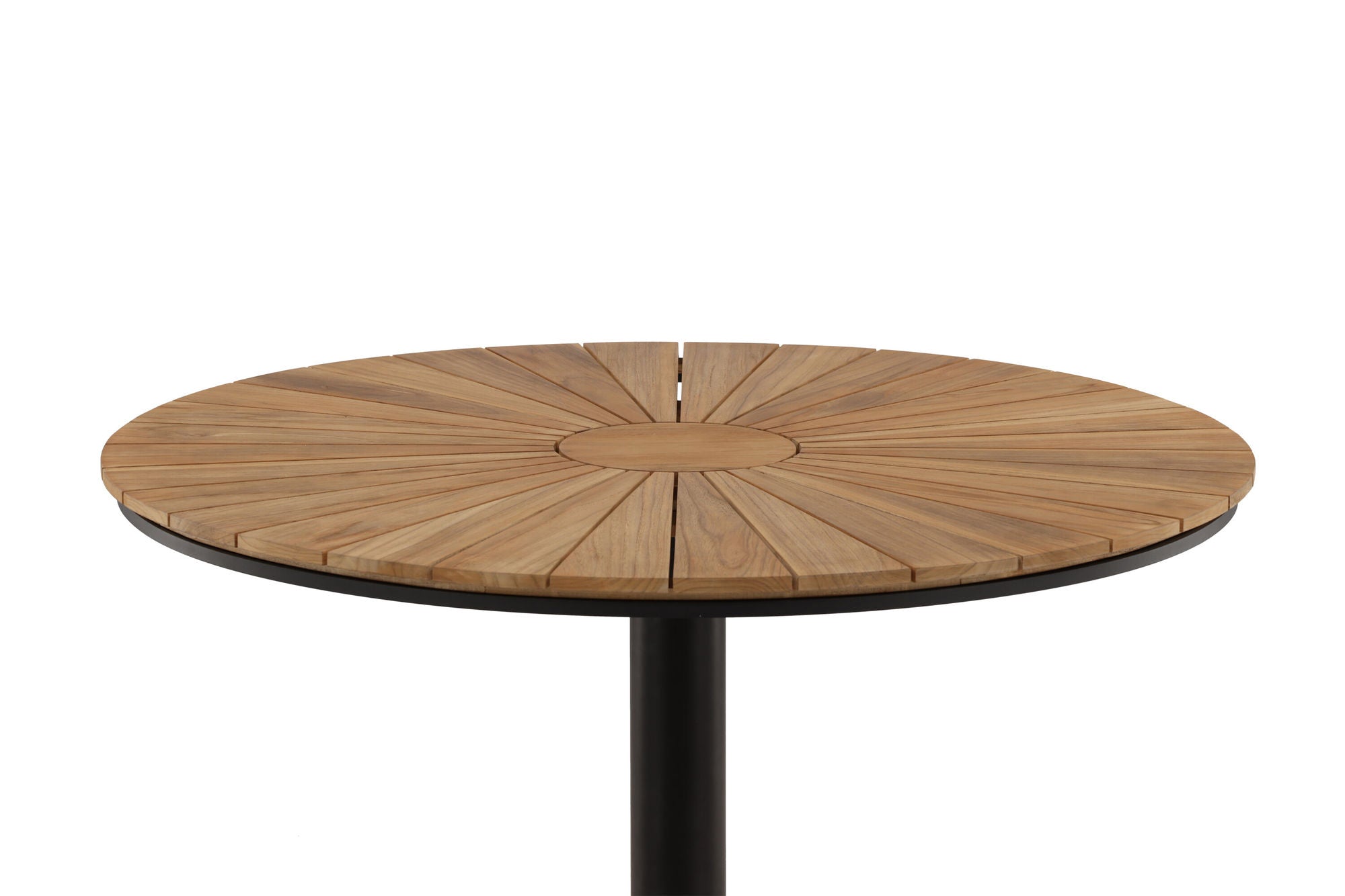Venture Home Croft Diningbord Aluminium - Black / Teak rund ø120**