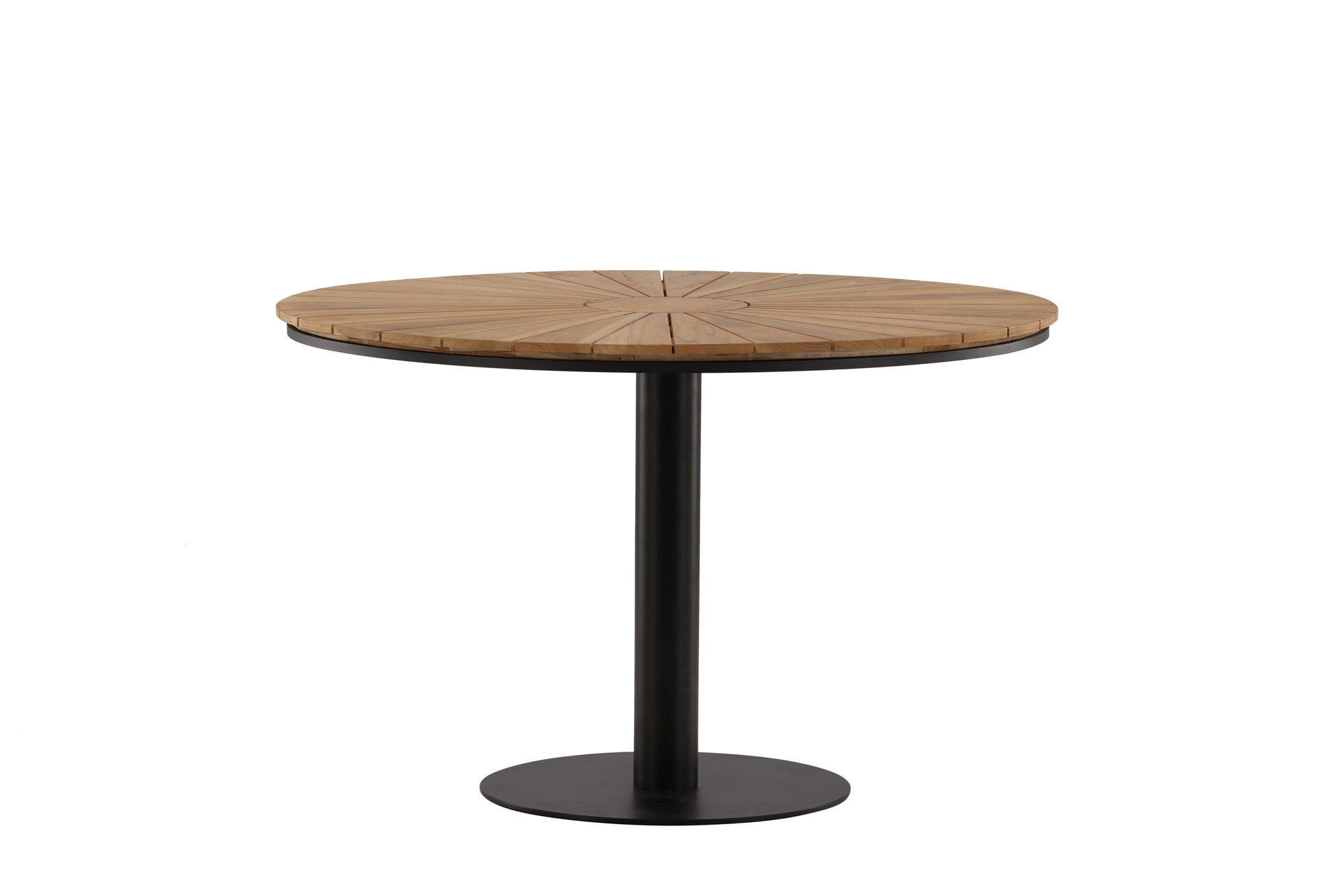 Venture Home Croft Diningbord Aluminium - Black / Teak rund ø120**
