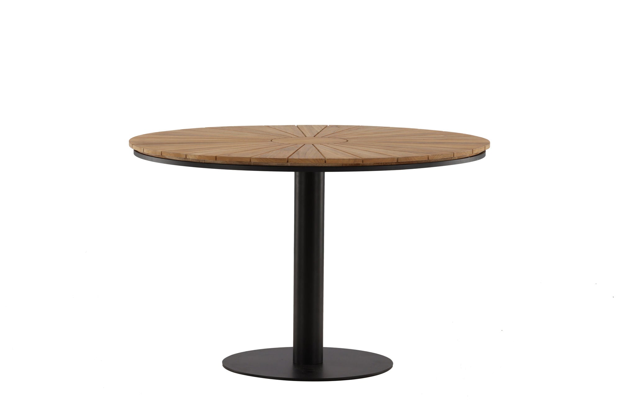 Venture Home Croft Diningbord Aluminium - Black / Teak rund ø120**