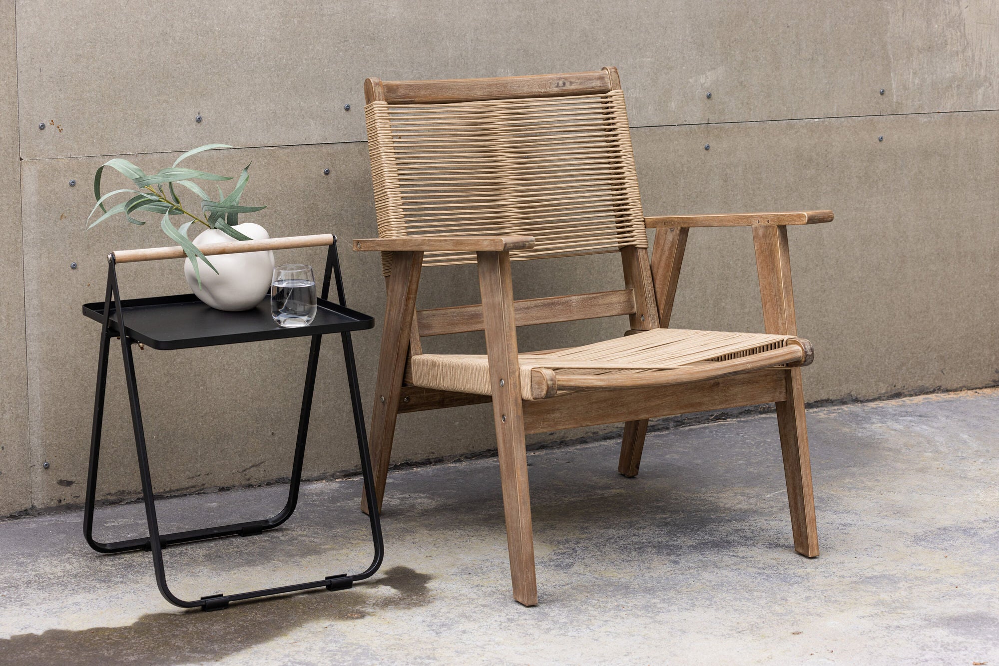 Venture Home Peter Loungechair Acacia - Dark brown / Beige